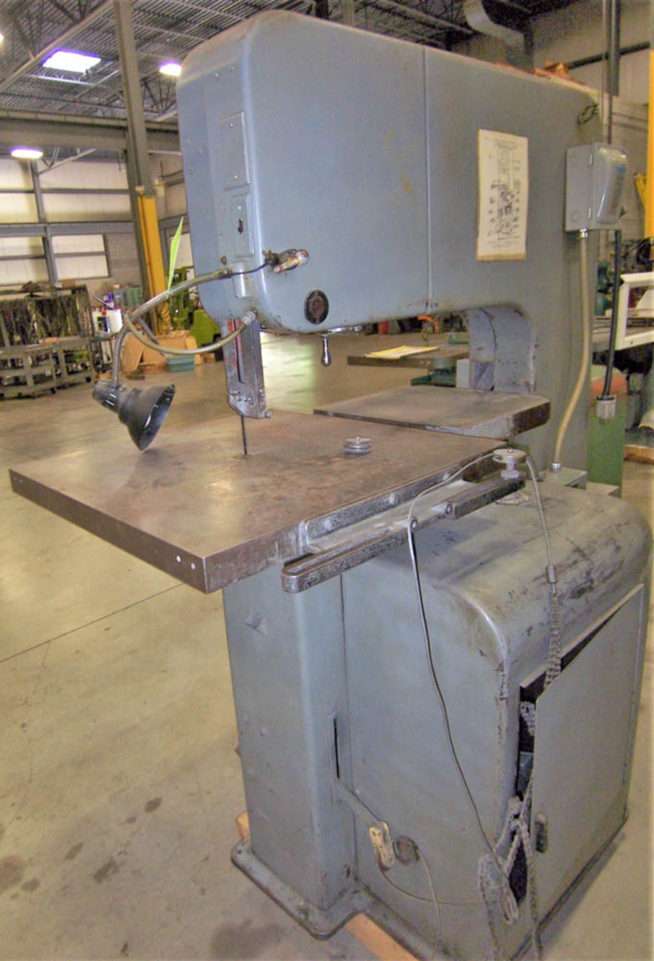 DO-ALL MODEL V-36 VERTICAL BANDSAW, THROAT DEPTH: 36", WORK HEIGHT: 13", BLADE SPEED: 50 – 1500 FPM, - Image 2 of 2