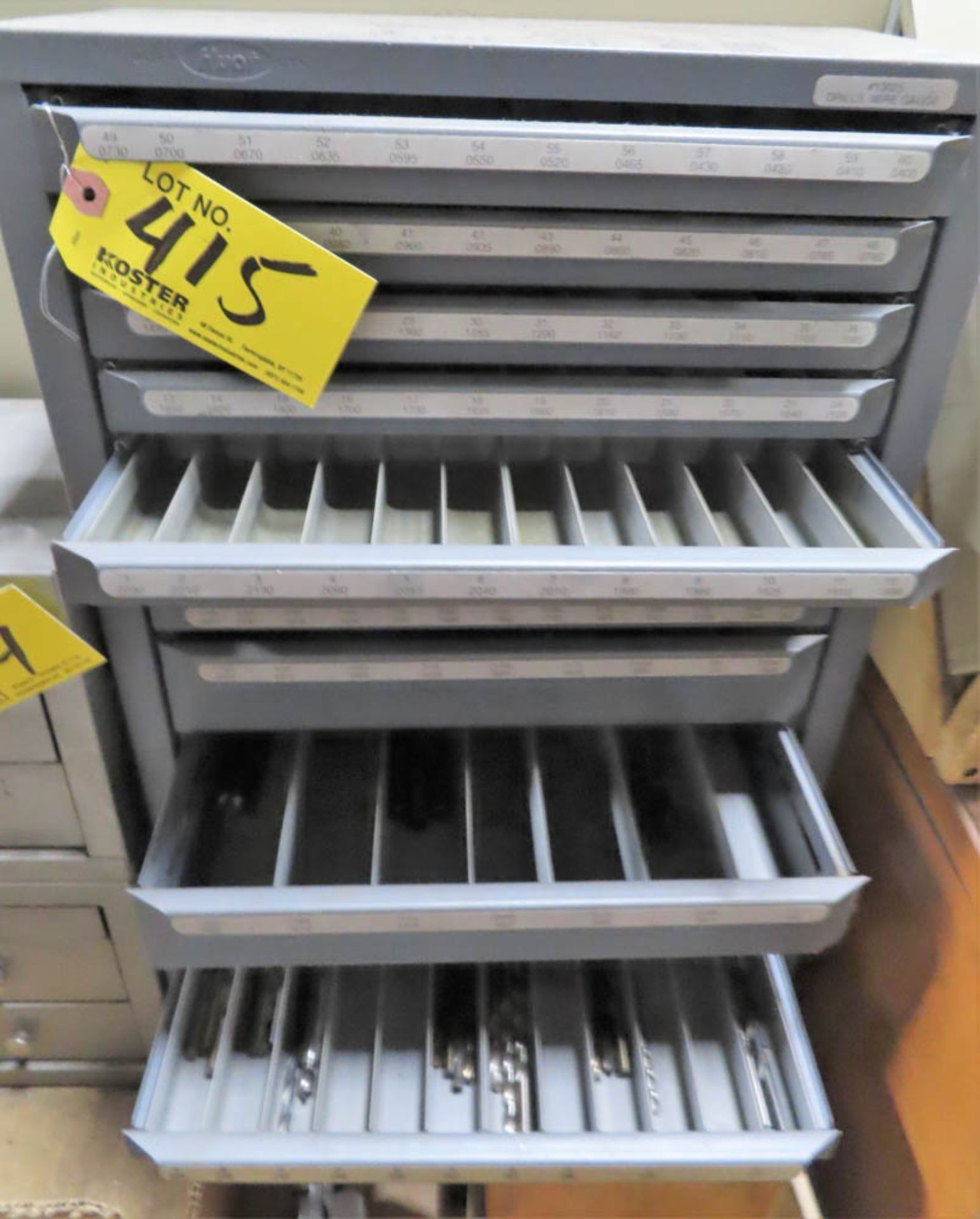 [3] HUOT DRILL INDEX CABINETS WITH DRILLS