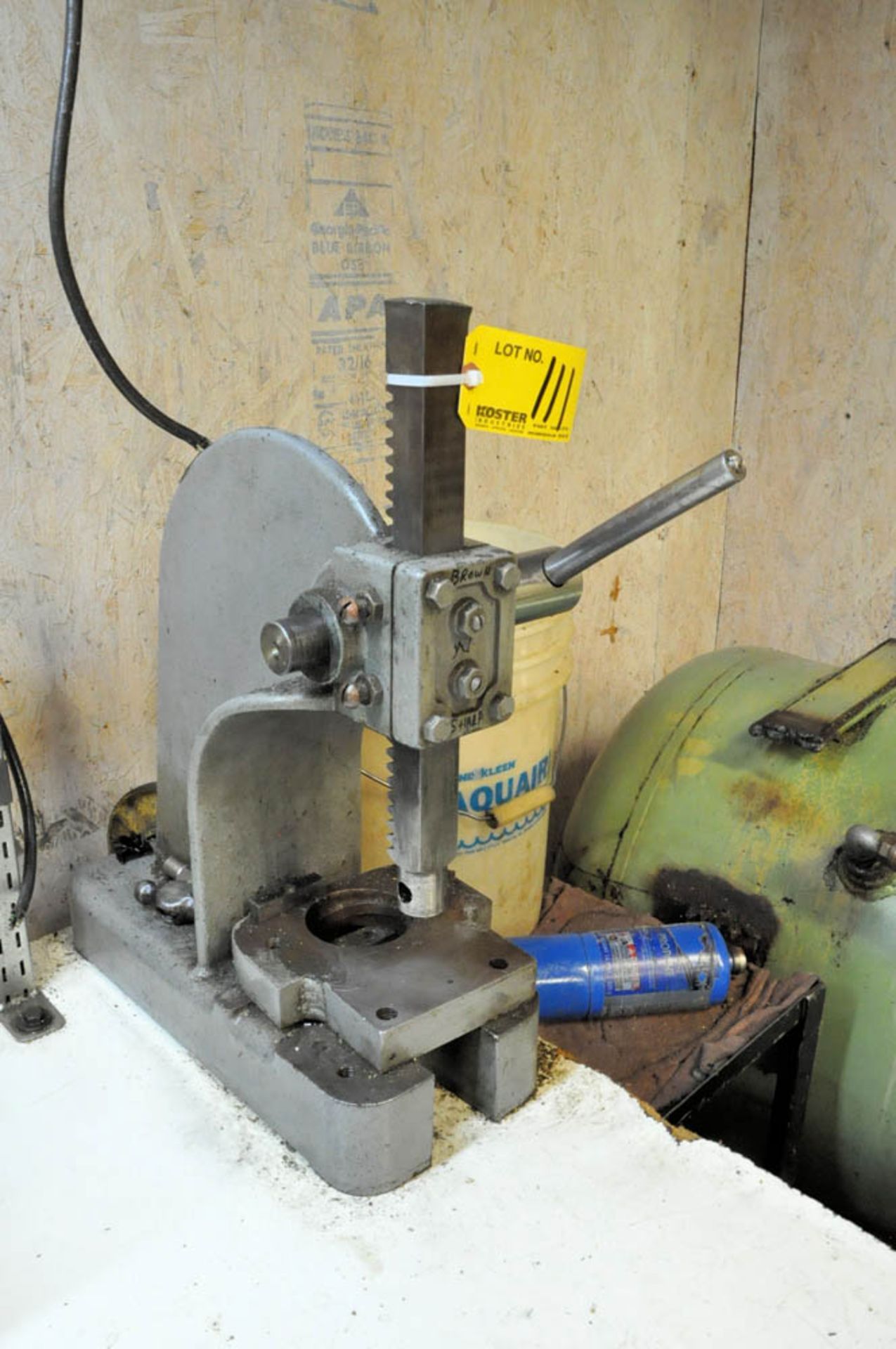 CUSTOM FABRICATED PNEUMATIC BENCH TOP DRILLING OPERATION WITH EXTRA DRILL HEAD, STEEL LAYOUT - Image 2 of 3