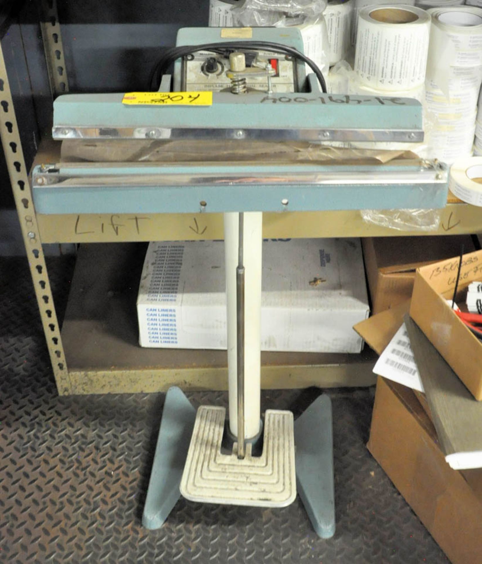 MIDWEST PACIFIC MDL. MP-18F, 18" CAPACITY FOOT OPERATED IMPULSE BAG SEALER, S/N:N/A