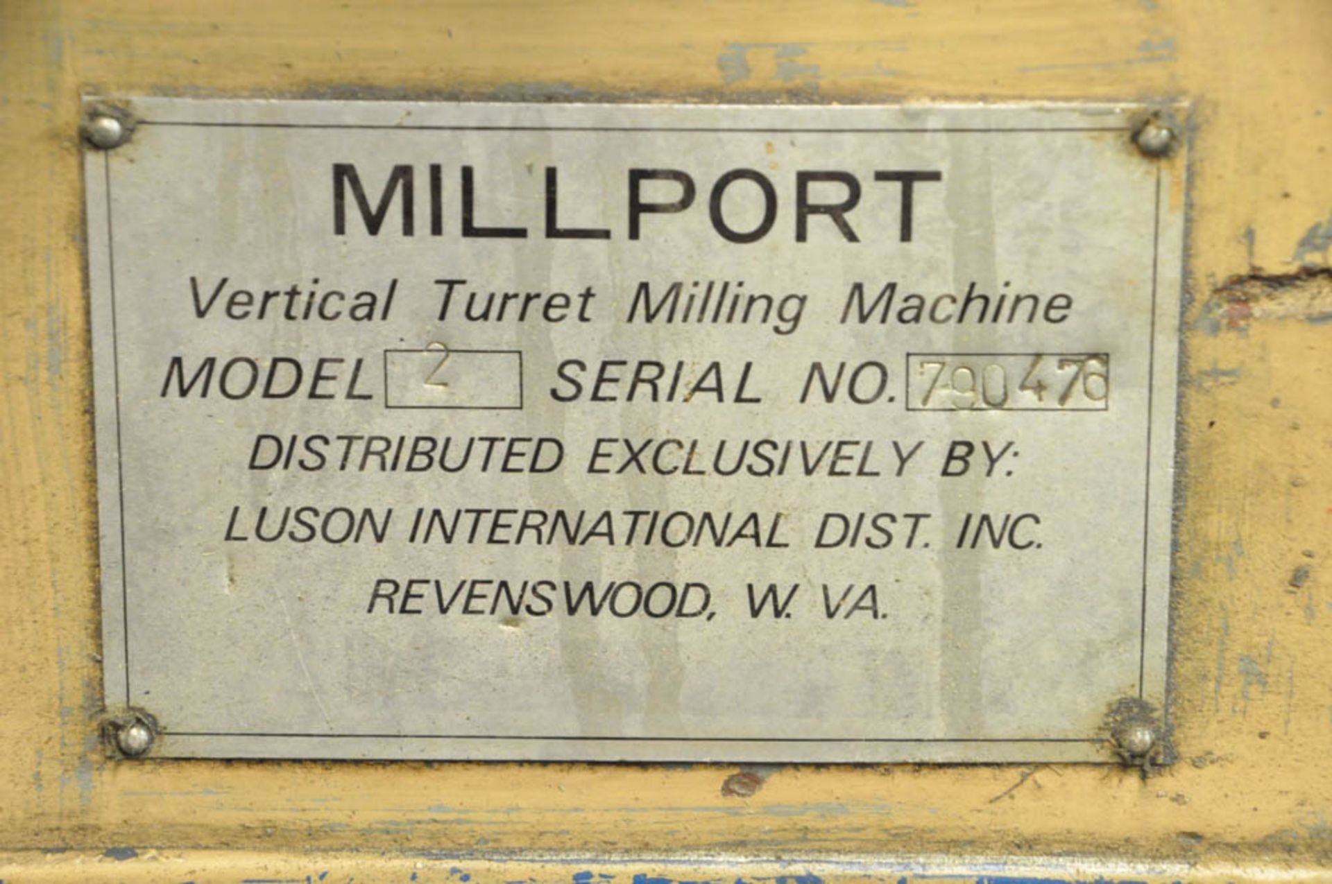 MILLPORT MDL. 2, 1-HP VARIABLE SPEED VERTICAL MILLING MACHINE, 9" X 42" POWER FEED TABLE, PROCUNIER - Image 4 of 4