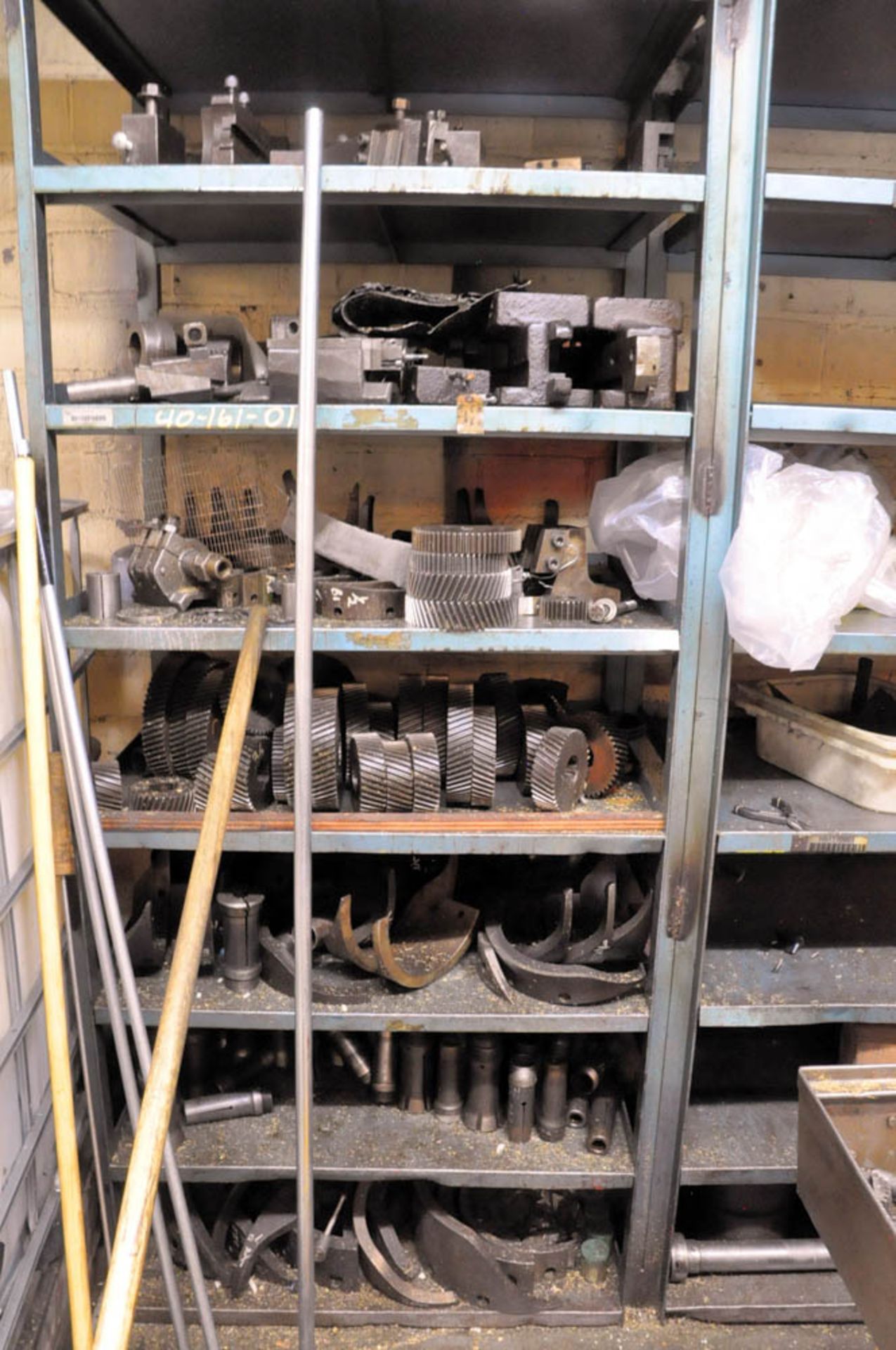 (4) SECTIONS SHELVING WITH CHANGE GEARS, COLLETS, MACHINE PARTS, ETC. - Image 2 of 3