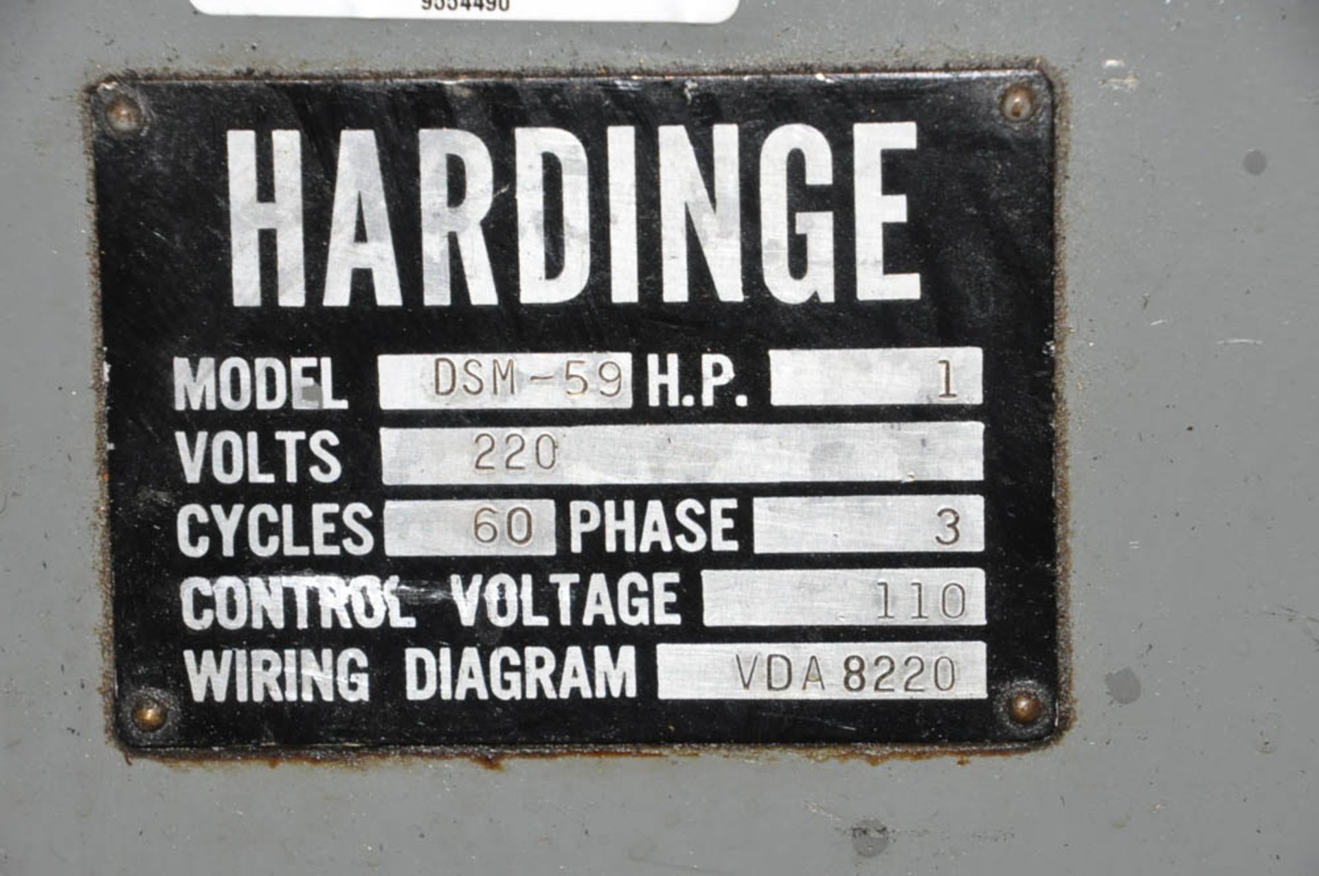 HARDINGE MDL. DSM-59, TURRET TYPE LATHE, 6-POSITION TURRET, CABINET BASED, S/N:N/A - Image 4 of 5