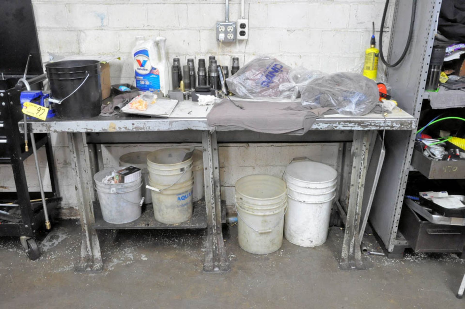 WORK BENCH WITH VISE AND COLLETS