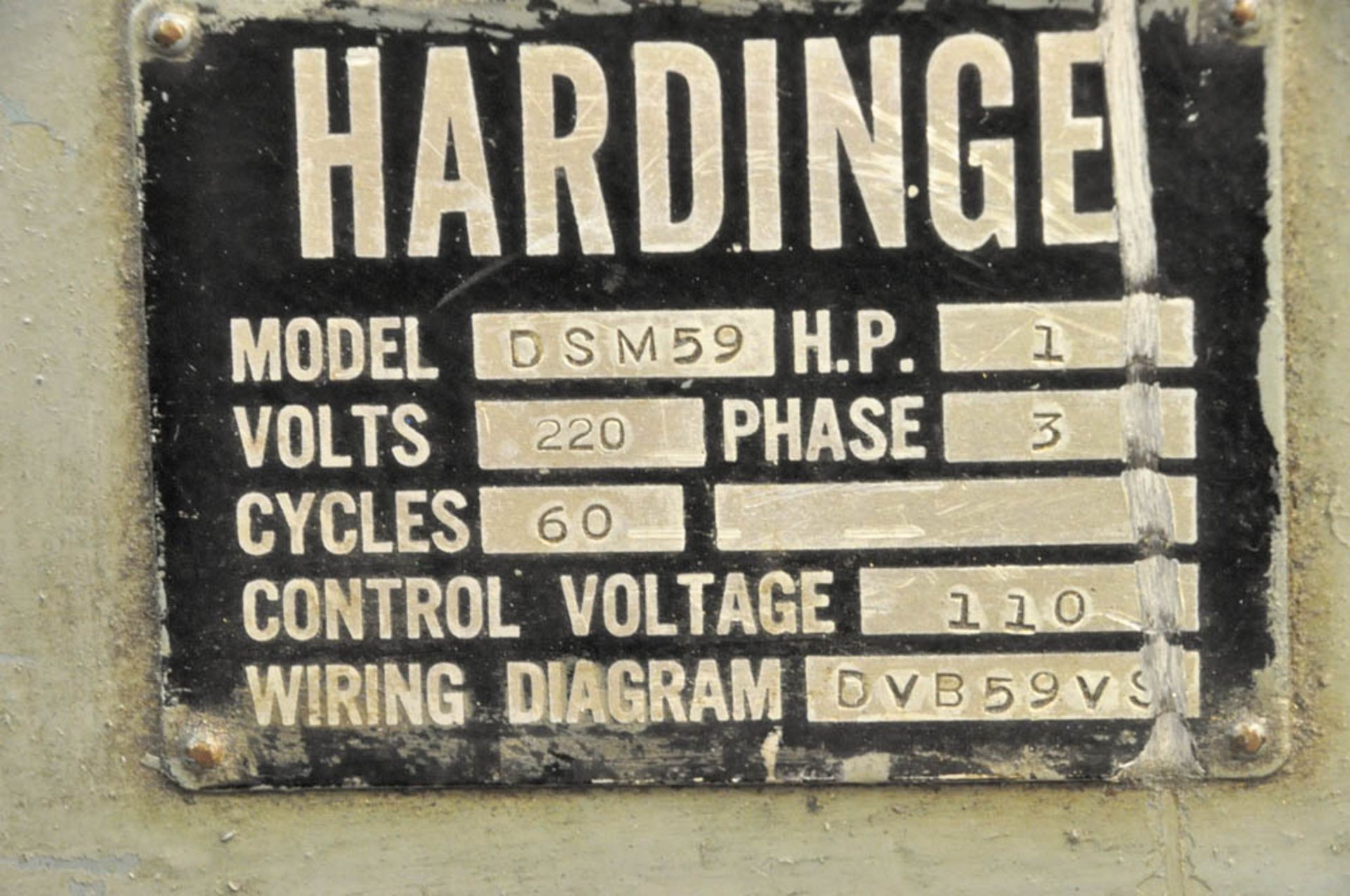 HARDINGE MDL. DSM-59, TURRET TYPE LATHE, 6-POSITION TURRET, CABINET BASED, S/N:N/A - Image 6 of 7