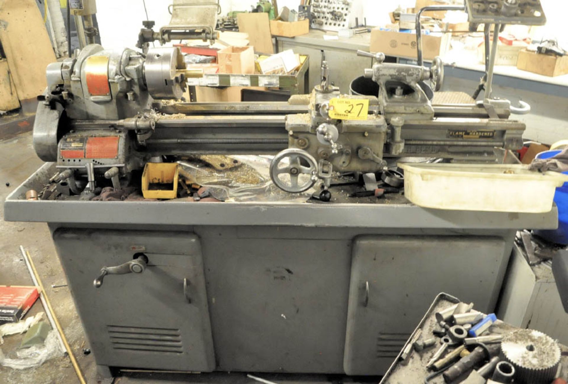 SOUTH BEND CAT. NO. CL187RR, BELT DRIVEN LATHE, 6" 3-JAW CHUCK, STANDARD TOOL POST, TAIL STOCK,