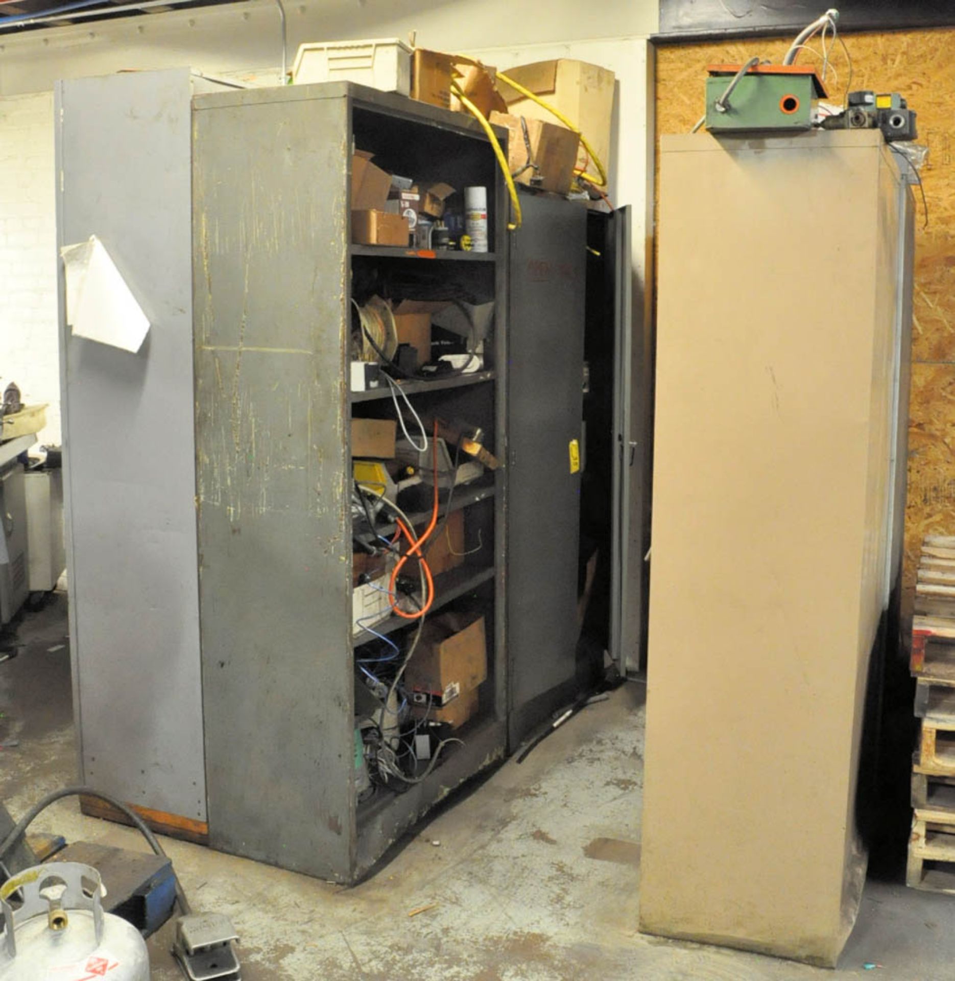 (4) STORAGE CABINETS WITH MACHINE MAINTENANCE CONTENTS