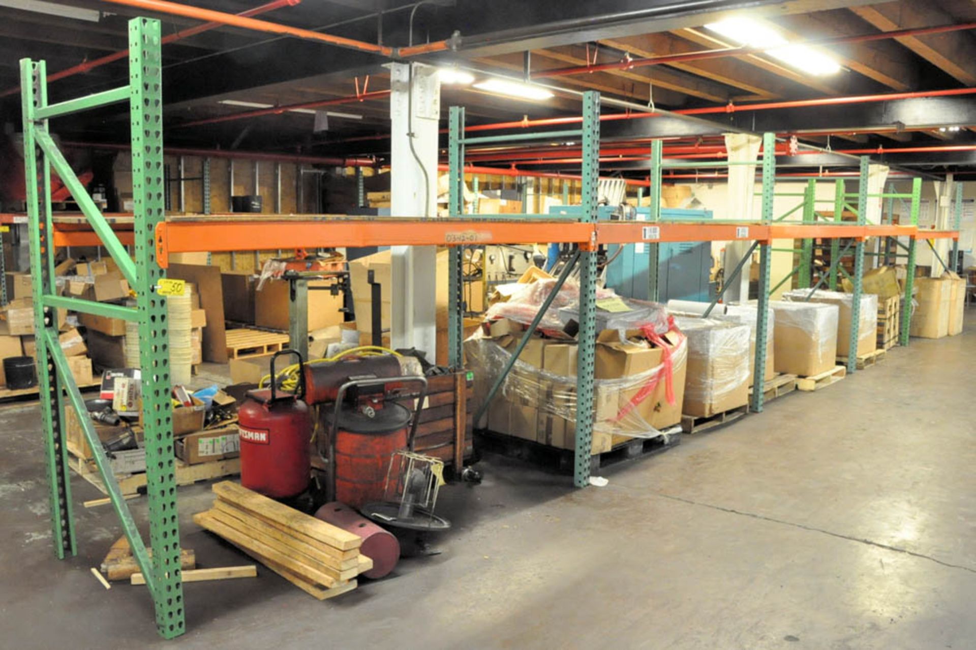 (5) SECTIONS 8' X 42" X 84" H PALLET RACKING, (CONTENTS NOT INCLUDED)