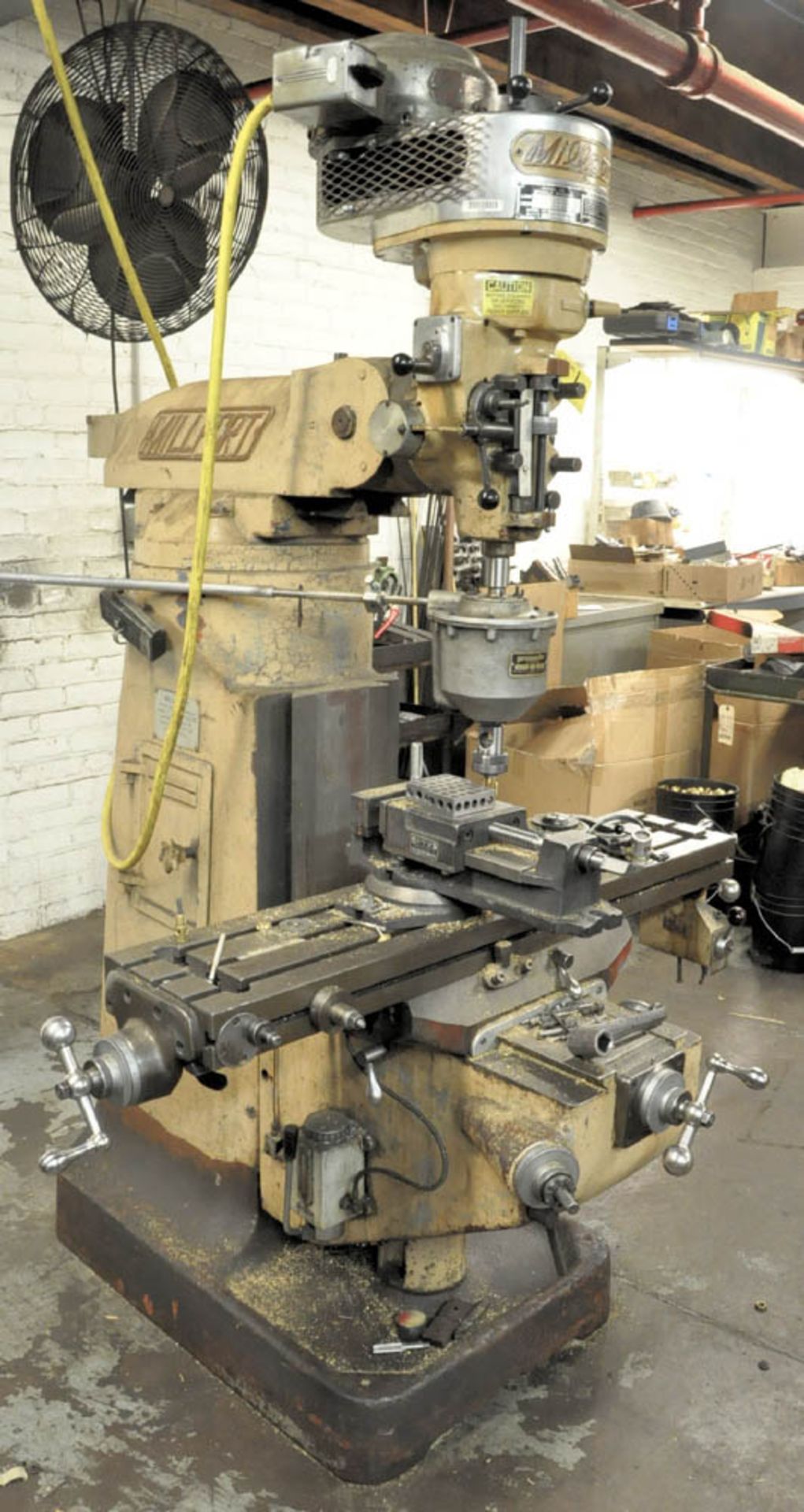 MILLPORT MDL. 2, 1-HP VARIABLE SPEED VERTICAL MILLING MACHINE, 9" X 42" POWER FEED TABLE, PROCUNIER