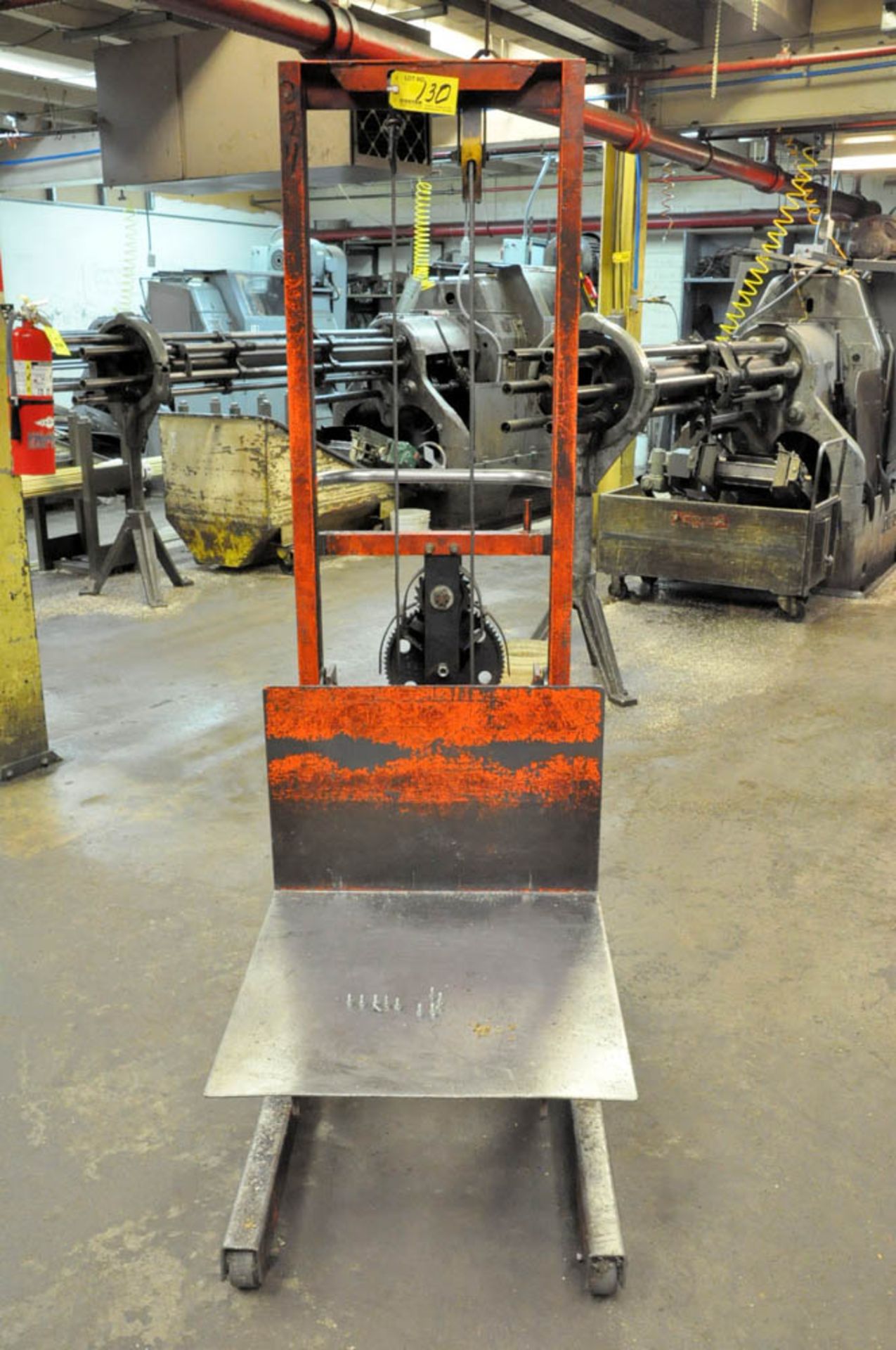 ECONO LIFT APPROXIMATELY 600-LBS. CAPACITY HAND CRANK MECHANICAL LIFT CART, S/N:N/A