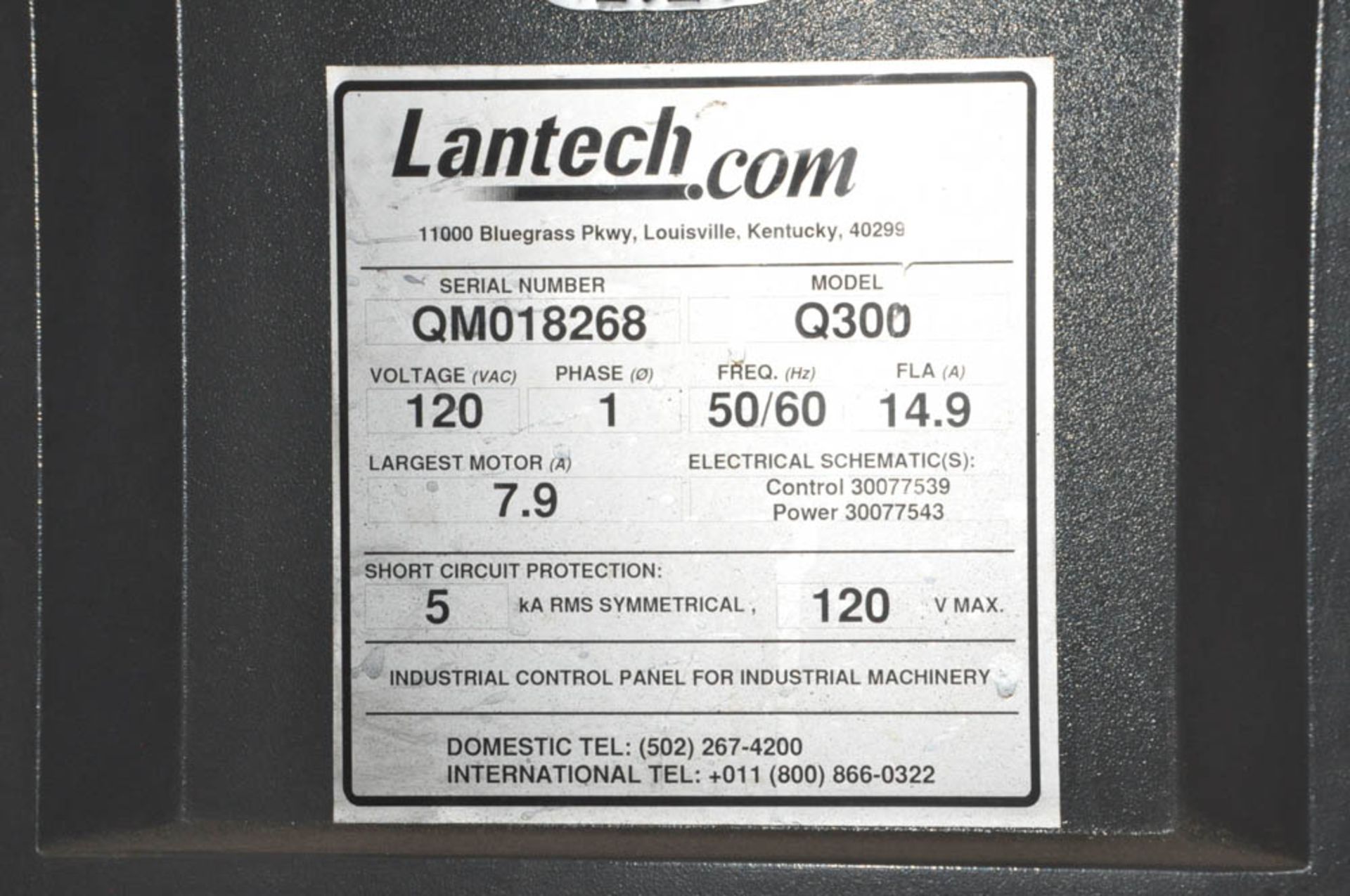 LANTECH MDL. Q300, 66" DIAMETER PALLET STRETCH WRAPPER MACHINE, S/N:QM018268 - Image 4 of 4
