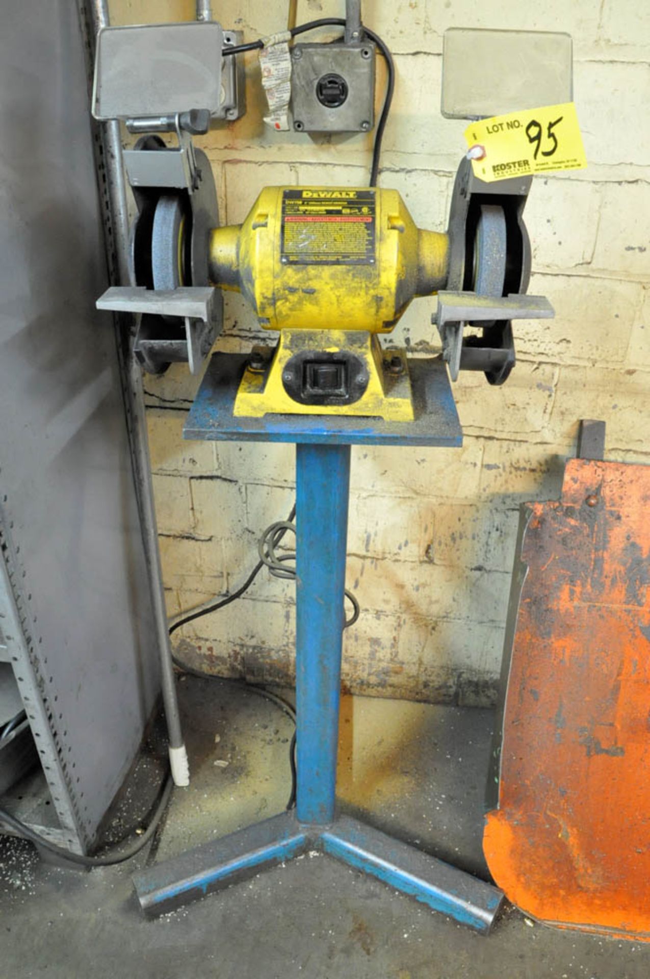 DEWALT MDL. DW758, 8" DOUBLE END PEDESTAL TYPE GRINDER, SINGLE PHASE, S/N:2016 30 Y1401