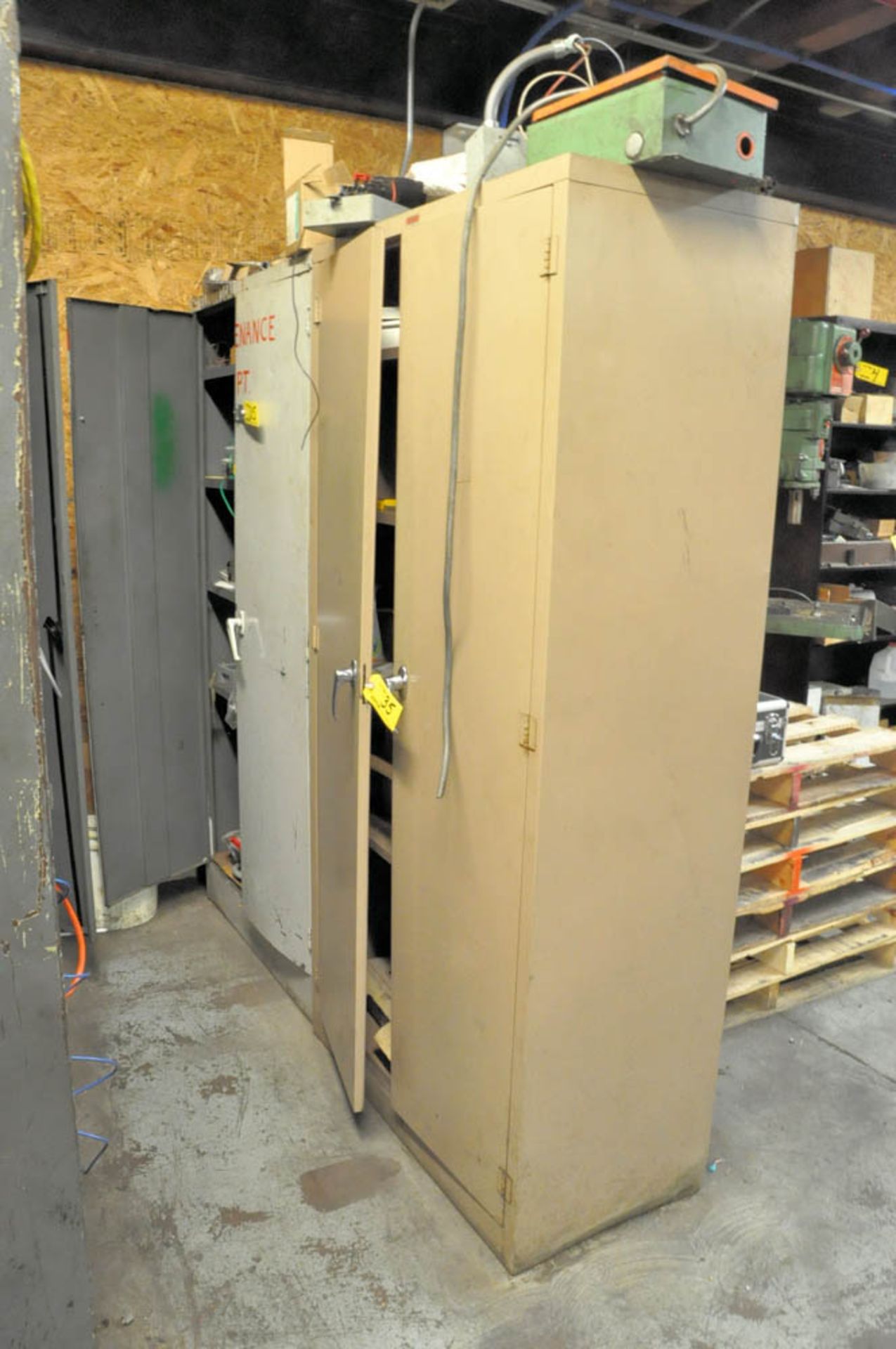 (4) STORAGE CABINETS WITH MACHINE MAINTENANCE CONTENTS - Image 3 of 6