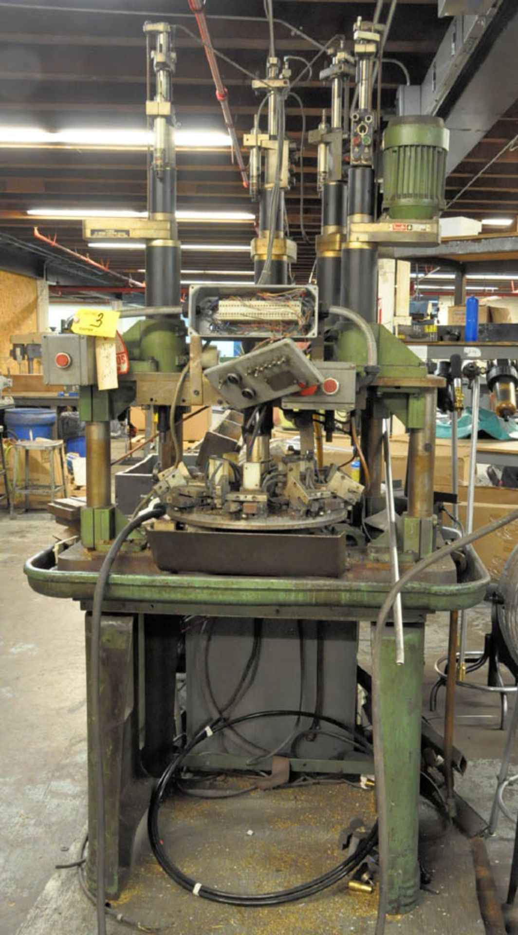 DESOUTTER 4-STATION DRILLING MACHINE (ONLY HAS 1 DRILL MOTOR), (NOT IN SERVICE), MACHINE TABLE