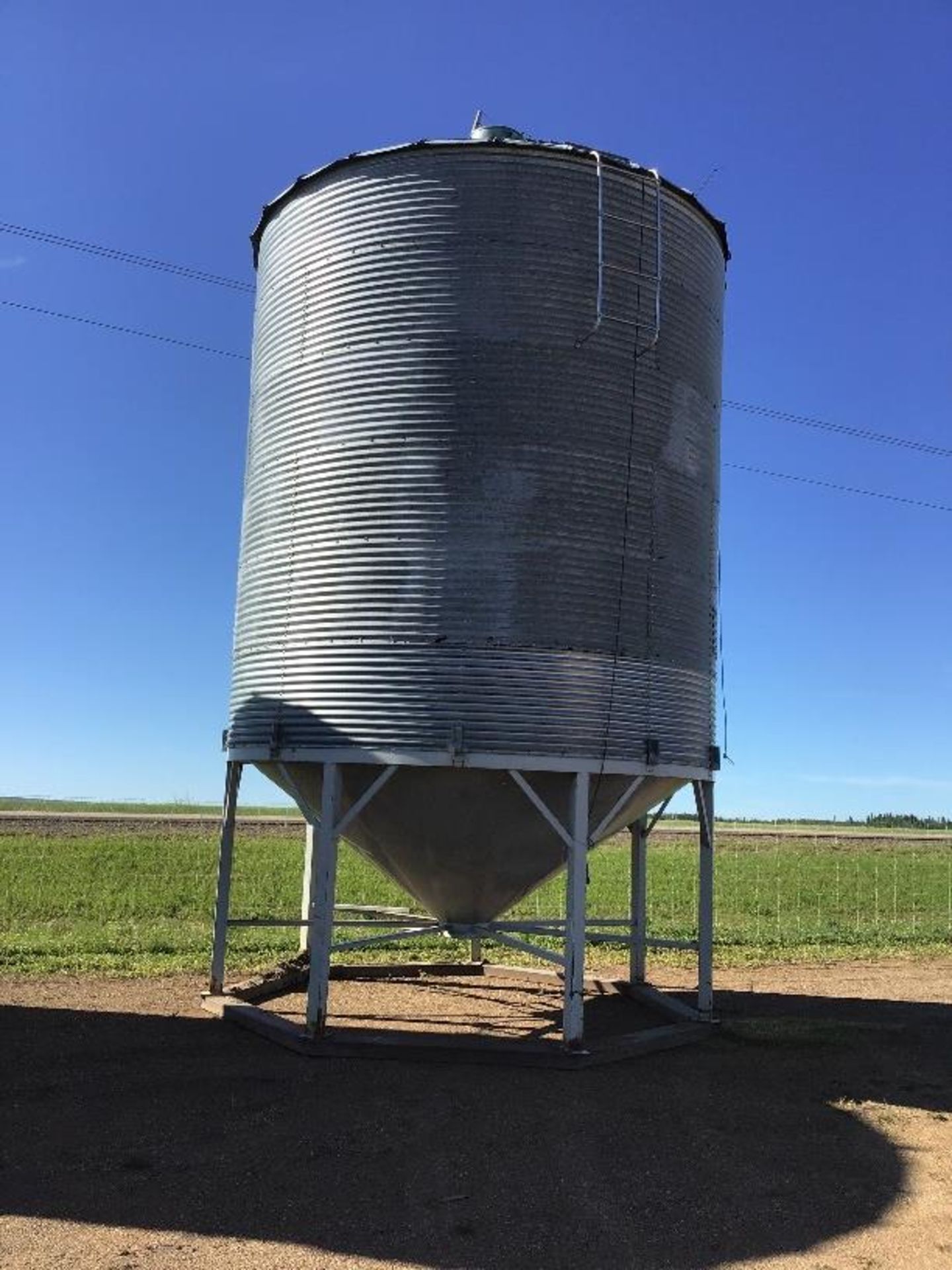 6-Ring x 14Ft 2200bu Hopper Bottom Grain Bin OPI Cable, Lid Opener & Base. Lot #s' 33, 34 & 35