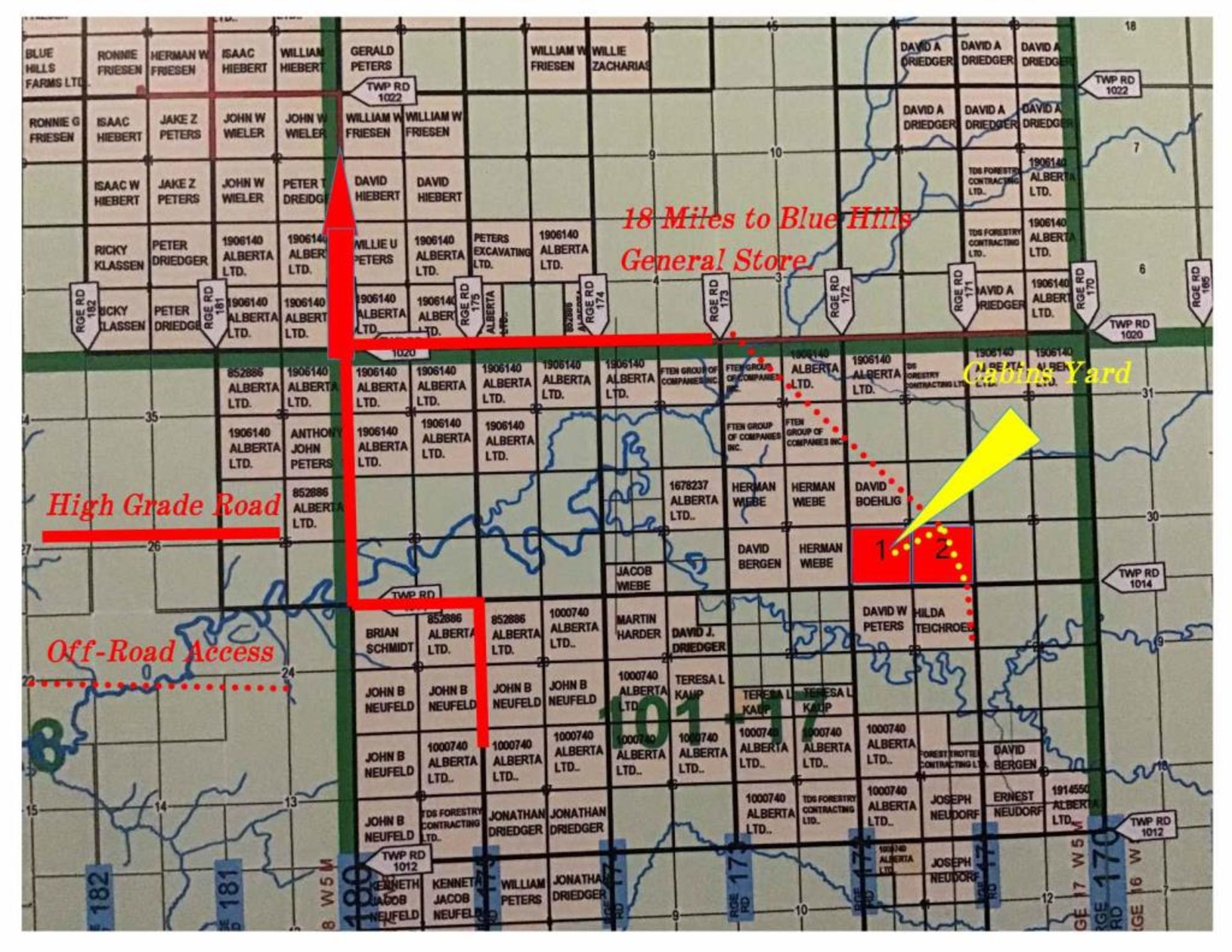 Parcel 1 SW26-101-17-W5M This Parcel comes with “Andrew Wiebes’ Cabin” Inc (1) Double Bunked