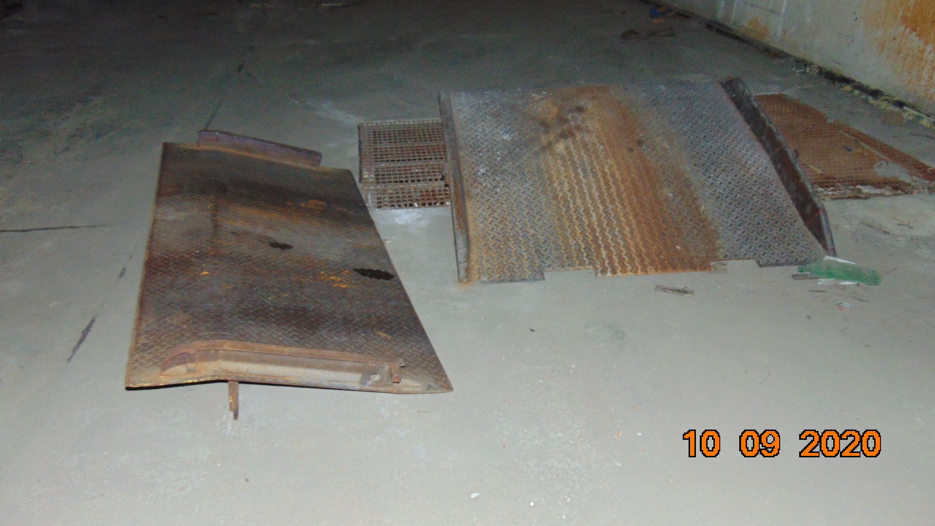 Assorted Steel Dock Plates (2 Near Rear Dock / 1 at Front Dock), (2) Assorted 8' & 12' Fiberglass Al - Image 2 of 2