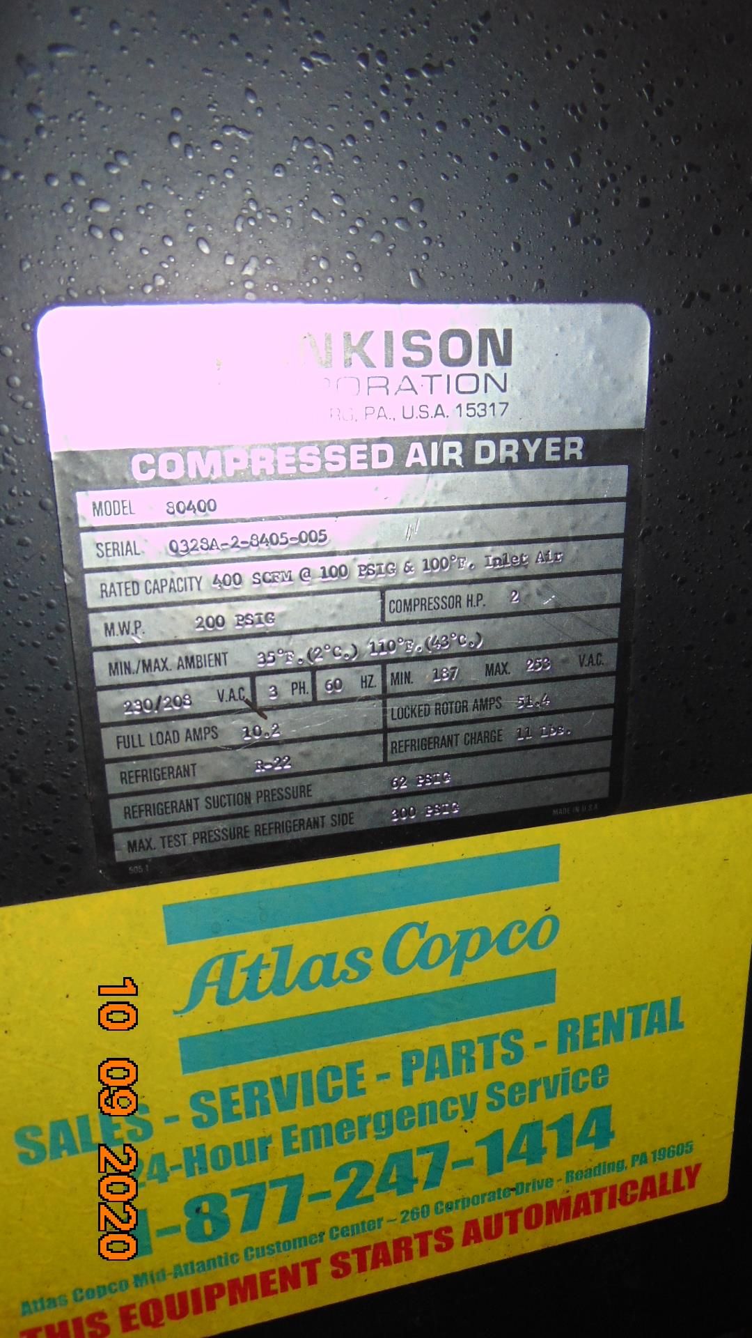 Air Compressor System, Including: 100-Hp Gardner-Denver Electra-Saver II Rotary Screw Air Compressor - Image 9 of 12
