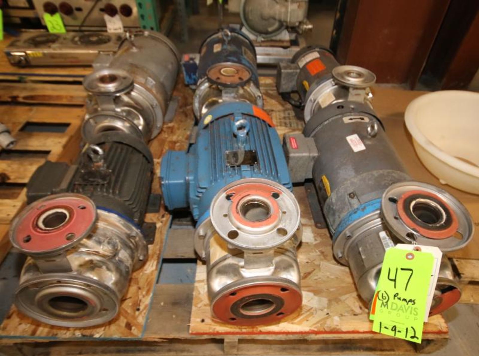 (6) Goulds 5 & 10 hp Glycol Centrifugal Pumps with S/S Heads, 575V 3 Phase (Located in Pittsburgh,