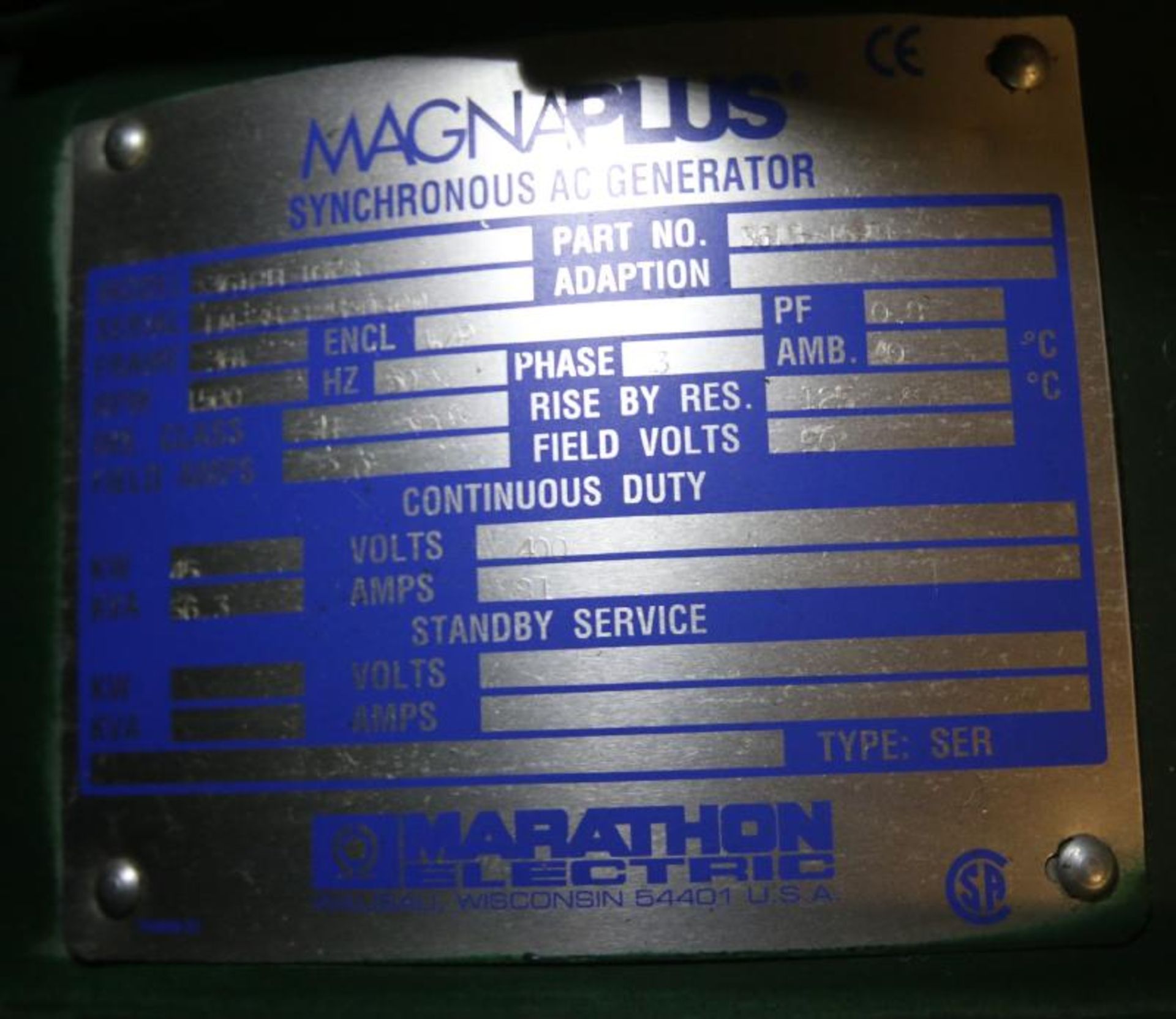 Portable Generator Set with Marathon Electric Magnaplus Synchronous AC Generator, Model 361PD1678, - Image 3 of 5