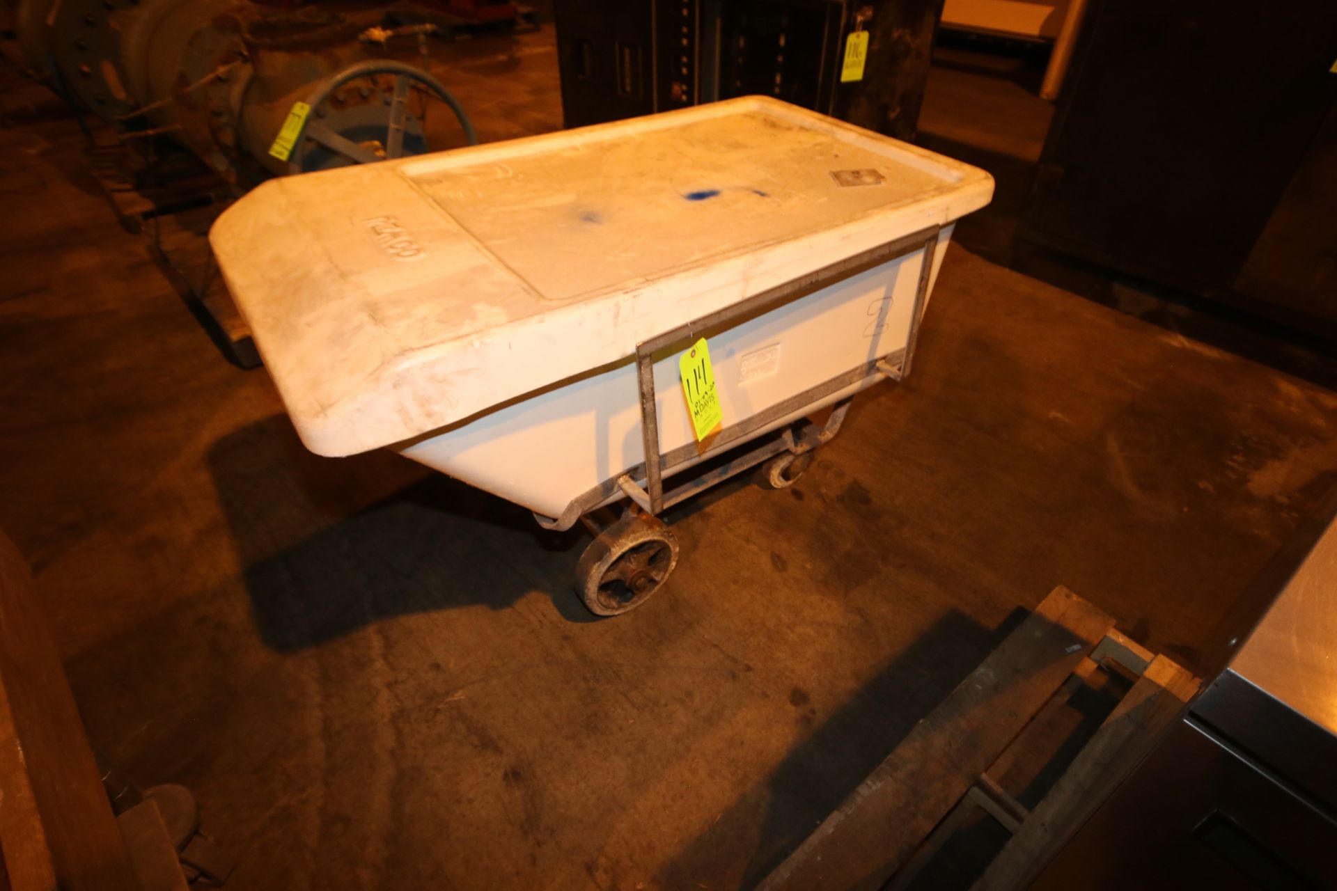 Plastic Storage Unit with Lid, Mouned on Portable Cart (LOCATED IN BROCKPORT, N.Y.) & (CONTACT