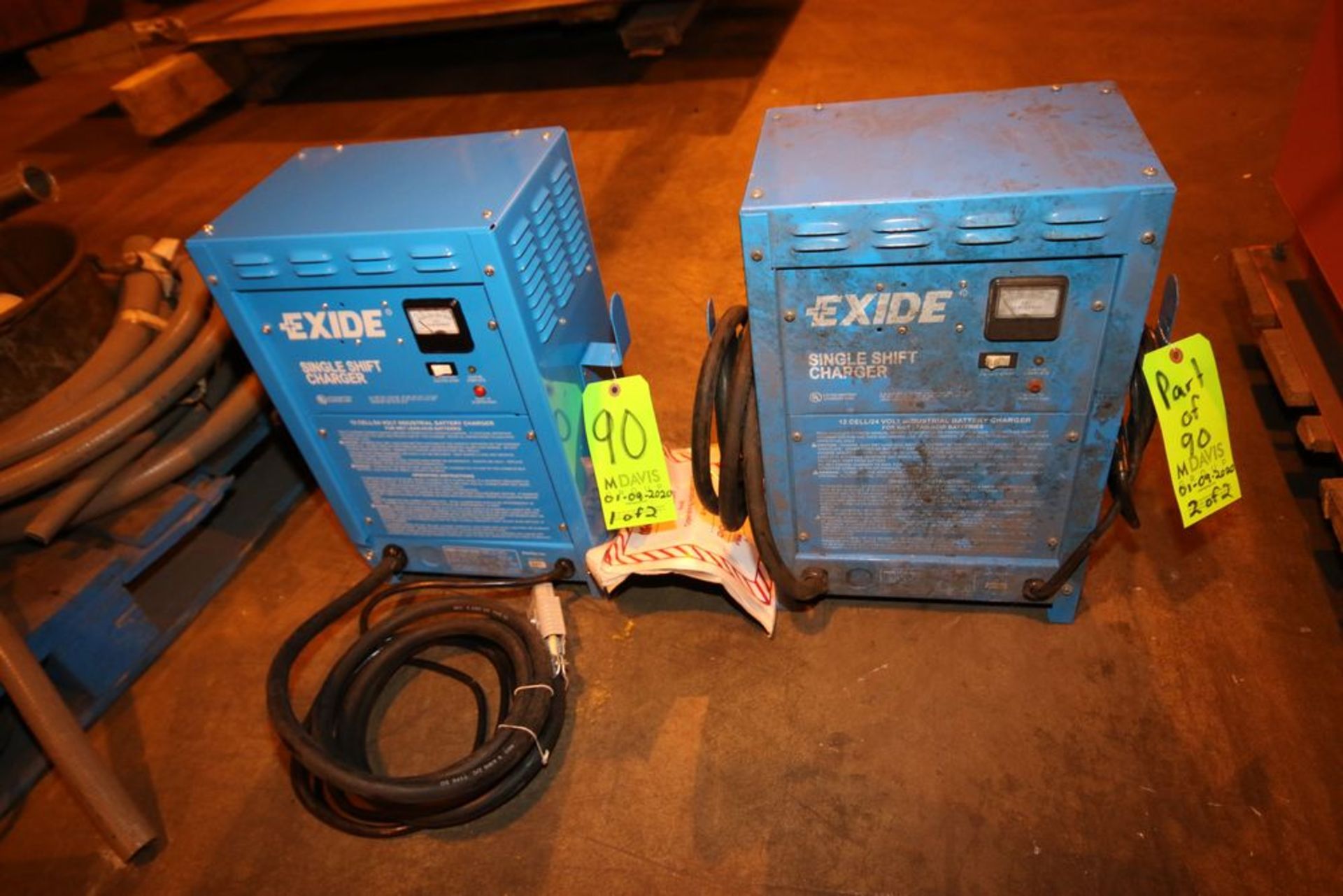 Exide 24 Volt Battery Chargers, with Gray Connectors, with (1) NEW NEVER USED (LOCATED IN BROCKPORT,