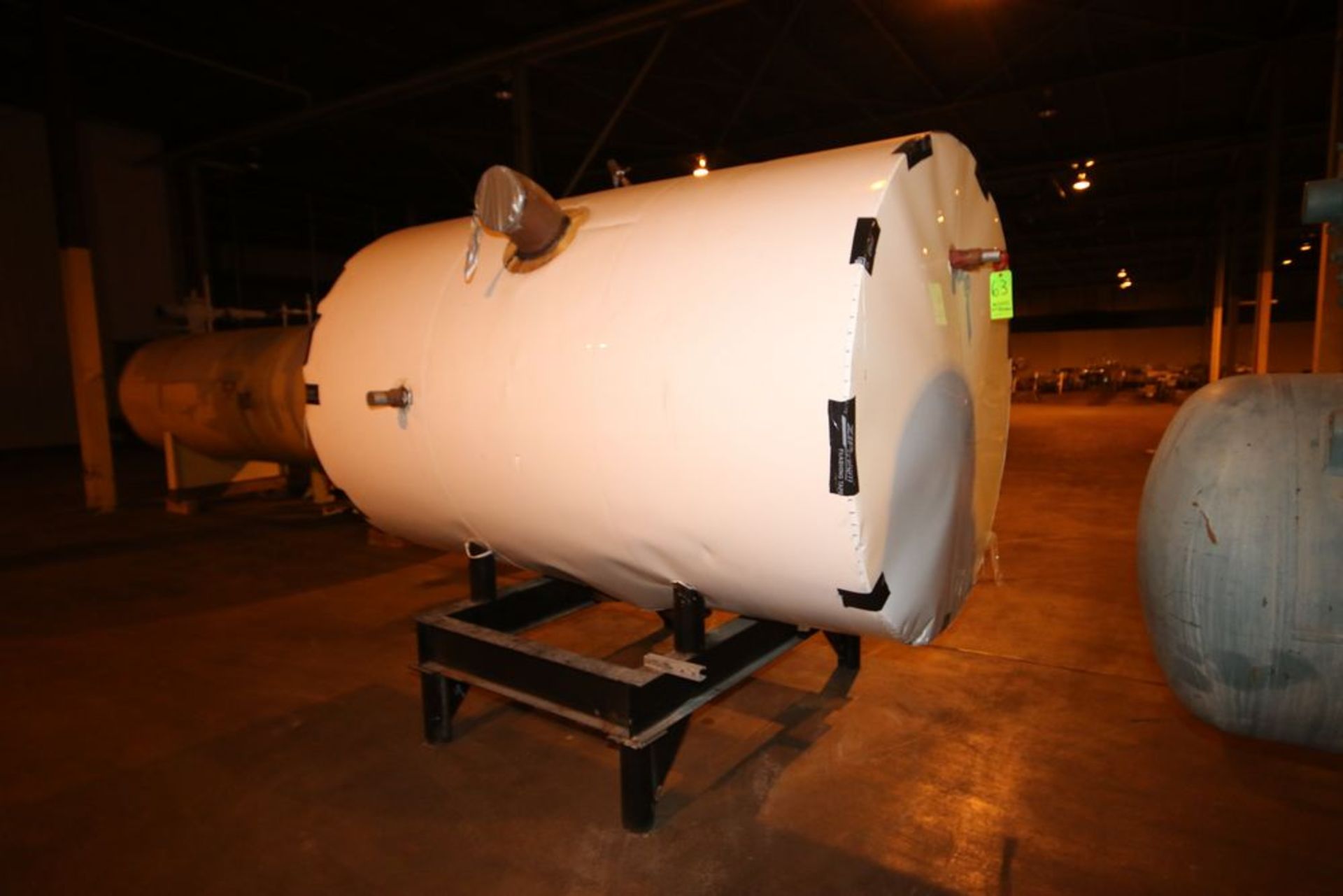 Insulated Horizontal Ammonia Receiving Tank, Overall Tank Dims.: Aprox. 103" L x 71" Dia. (LOCATED
