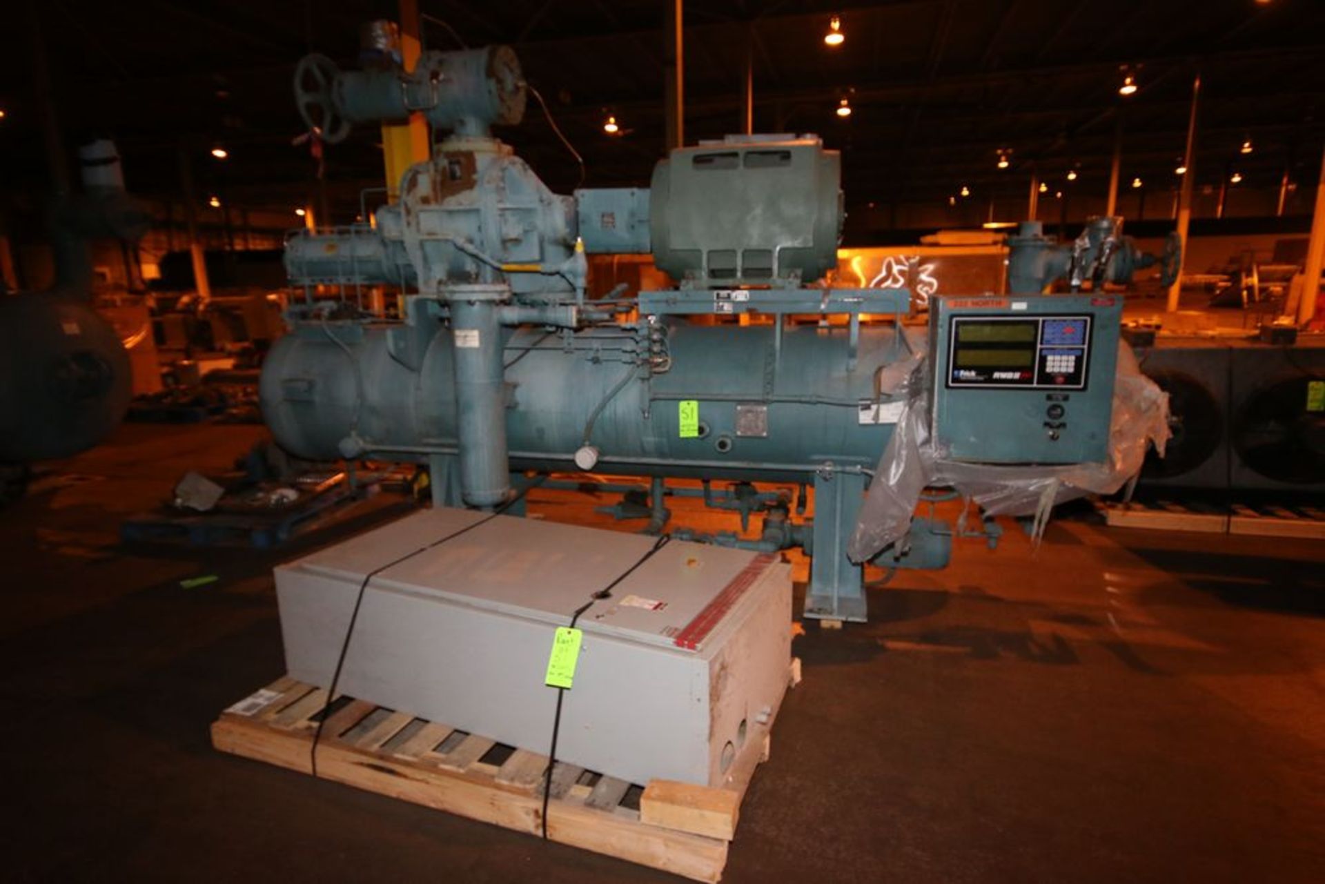 Frick 500 hp Rotary Screw Ammonia Compressor, M/N RWB II 222.H, S/N S0600QMCTHAA03, R717 Refrierant,