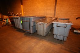 Assorted Plastic Portable Trash Dumpers, Assorted Sizes, Mounted on Portable Frames (LOCATED IN