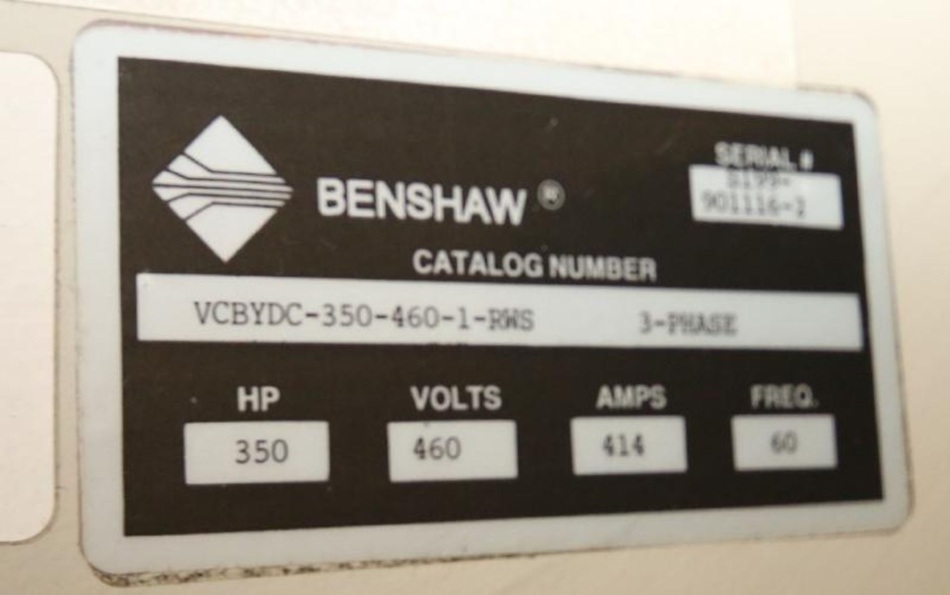 Benshaw 350 hp Ammonia Compressor Starter, Cat #VCBYDC-350-460-1-RWS, 460 V, 3 Phase with Cutler - Image 3 of 3