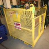 Aprox. 52" L x 51" W x 48" H Steel Crane Basket with Hinged Ranp, Diamond Plate Floor, Fork