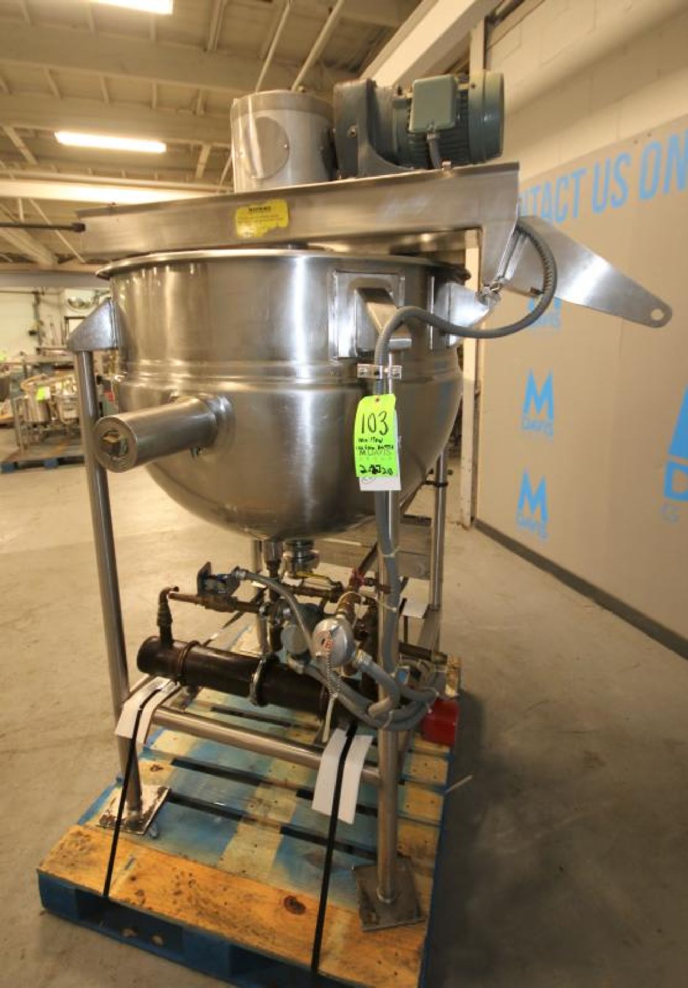 Hamilton 100 Gal. Jacketed S/S Kettle, SN C-6152-4, with 1 hp Scrape Surface Agitator, 230 - 460 - Image 6 of 10