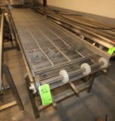 Aprox. 17 ft 7" L x 36" W x 35" H S/S Conveyor, with S/S Belt, Electric Drive & Bottom Belt Cleaning