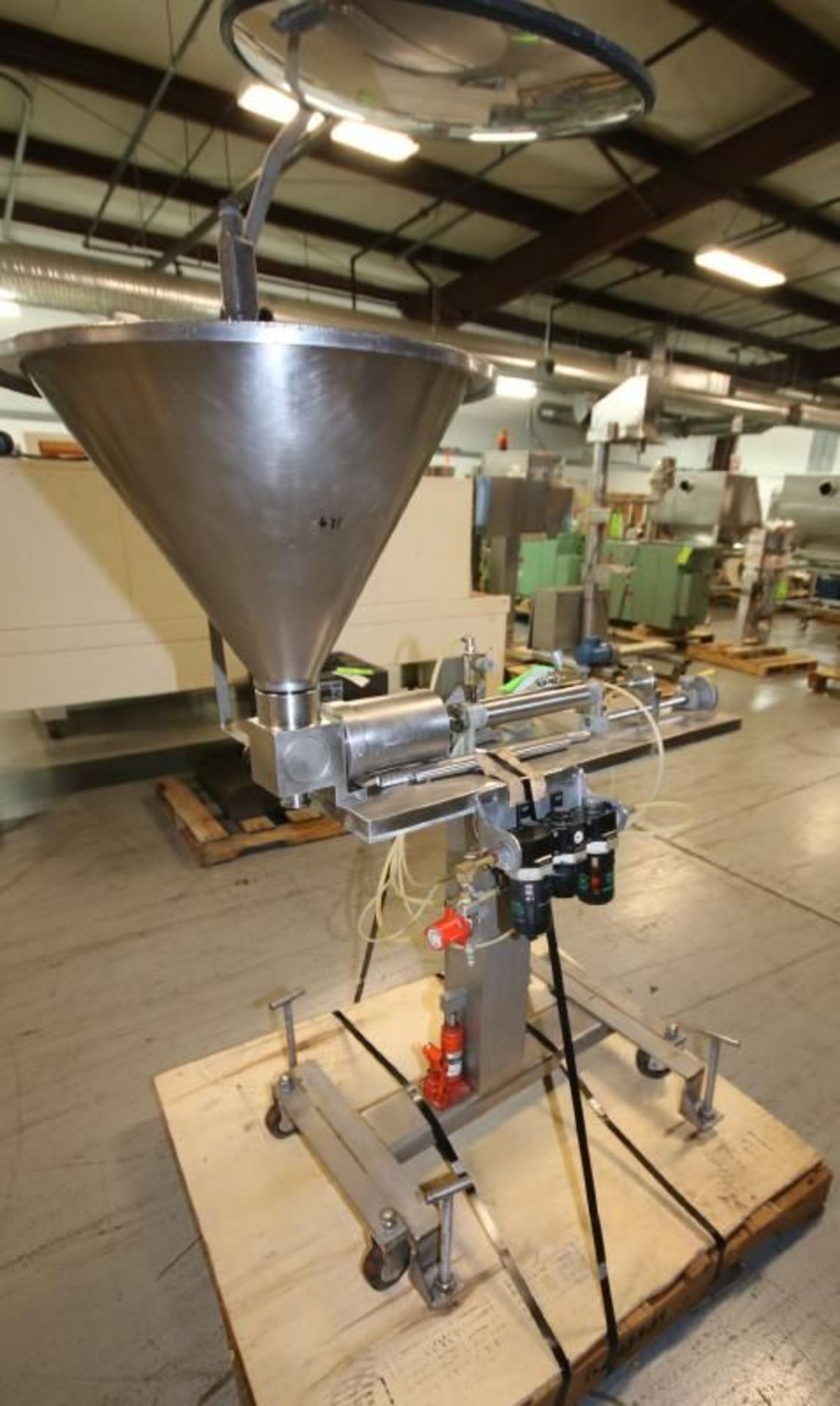 Hinds Bock Portable S/S Piston Filler / Depositor, Model SP64, SN 369, with 24" W Funnel, 1.5" CT - Image 4 of 6