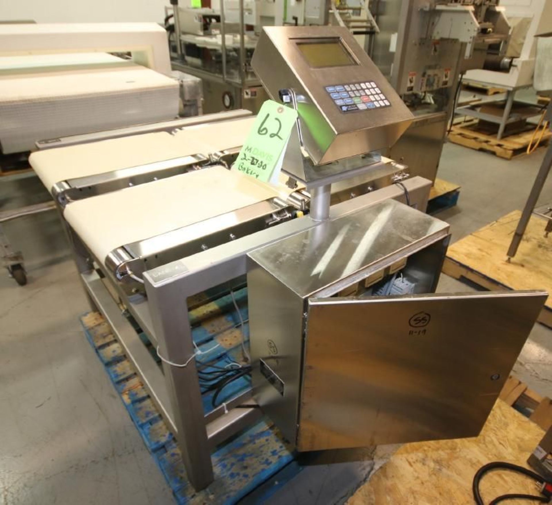 Dataweigh In-Line S/S Checkweigher, Model AP22-67K-4EH2-SS-D, SN 05060176, with 2 Lane Conveyors