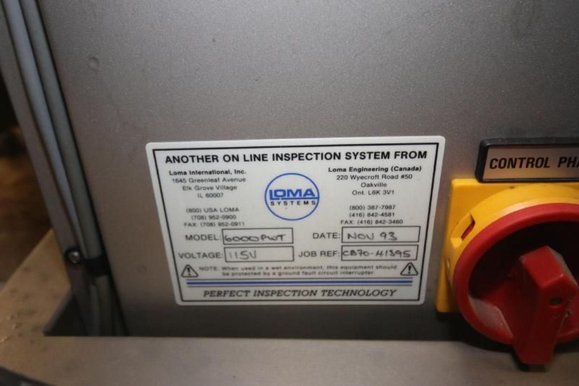 Loma S/S Metal Detector System, 7000 Series, Model 6000PWT & Micro 5, SN CB70 - 41395, with 9 3/4" W - Image 6 of 7