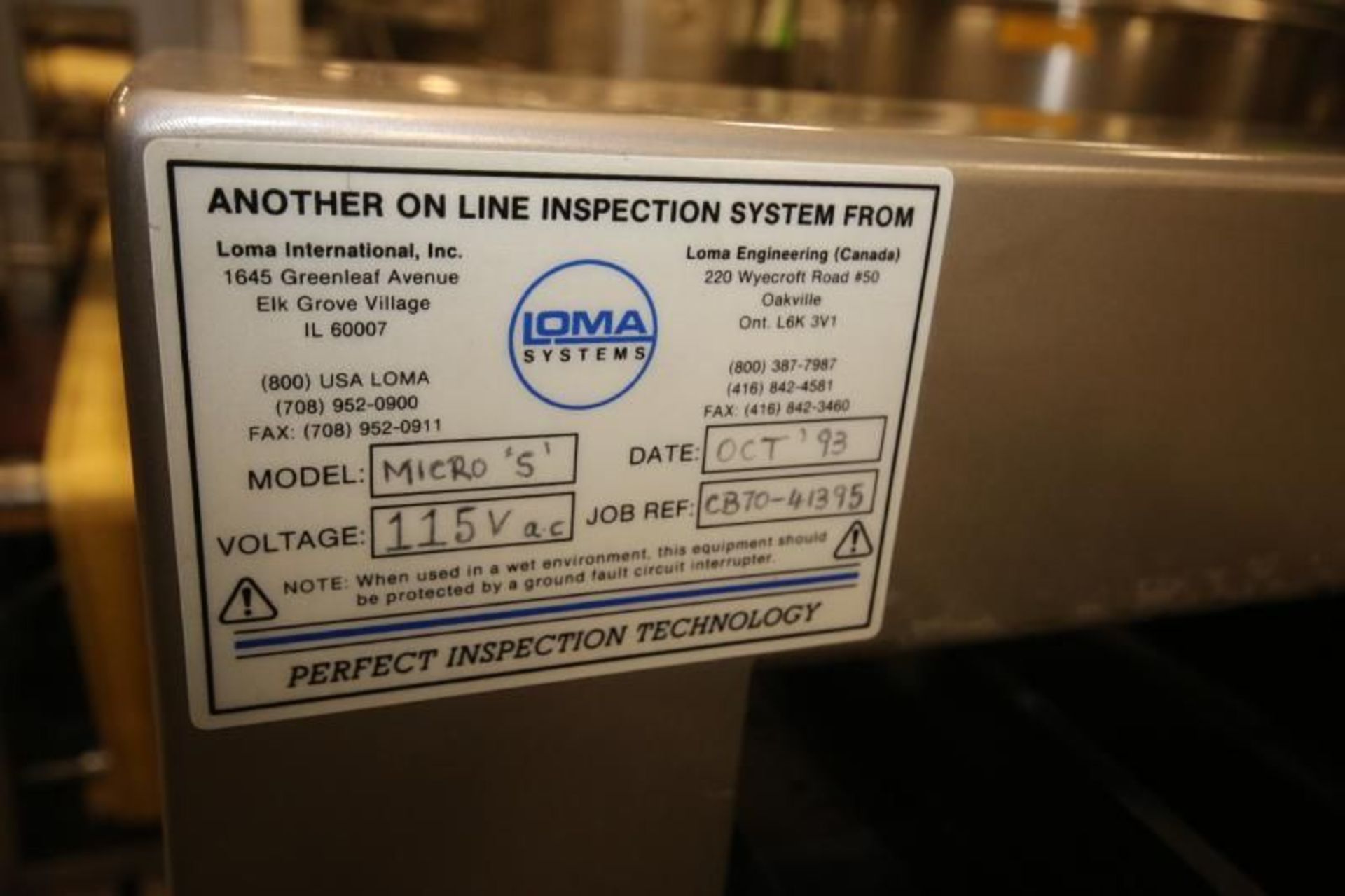 Loma S/S Metal Detector System, 7000 Series, Model 6000PWT & Micro 5, SN CB70 - 41395, with 9 3/4" W - Image 7 of 7