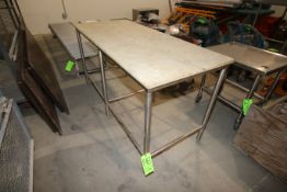 S/S Table with Cutting Board Table Top, Overall Dims.: Aprox. 72" L x 30" W x 36" H (LOCATED IN