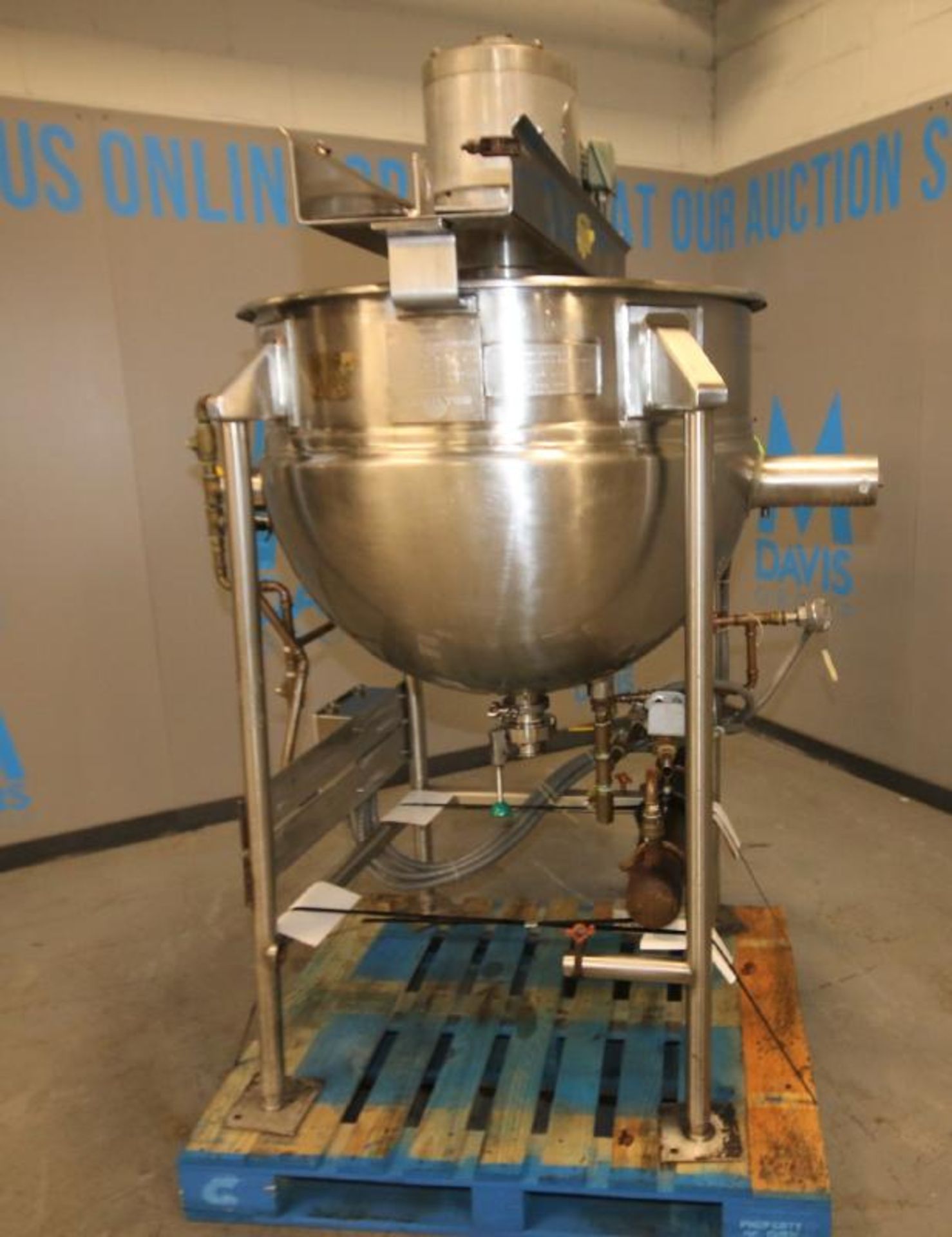 Hamilton 100 Gal. Jacketed S/S Kettle, SN C-6152-4, with 1 hp Scrape Surface Agitator, 230 - 460