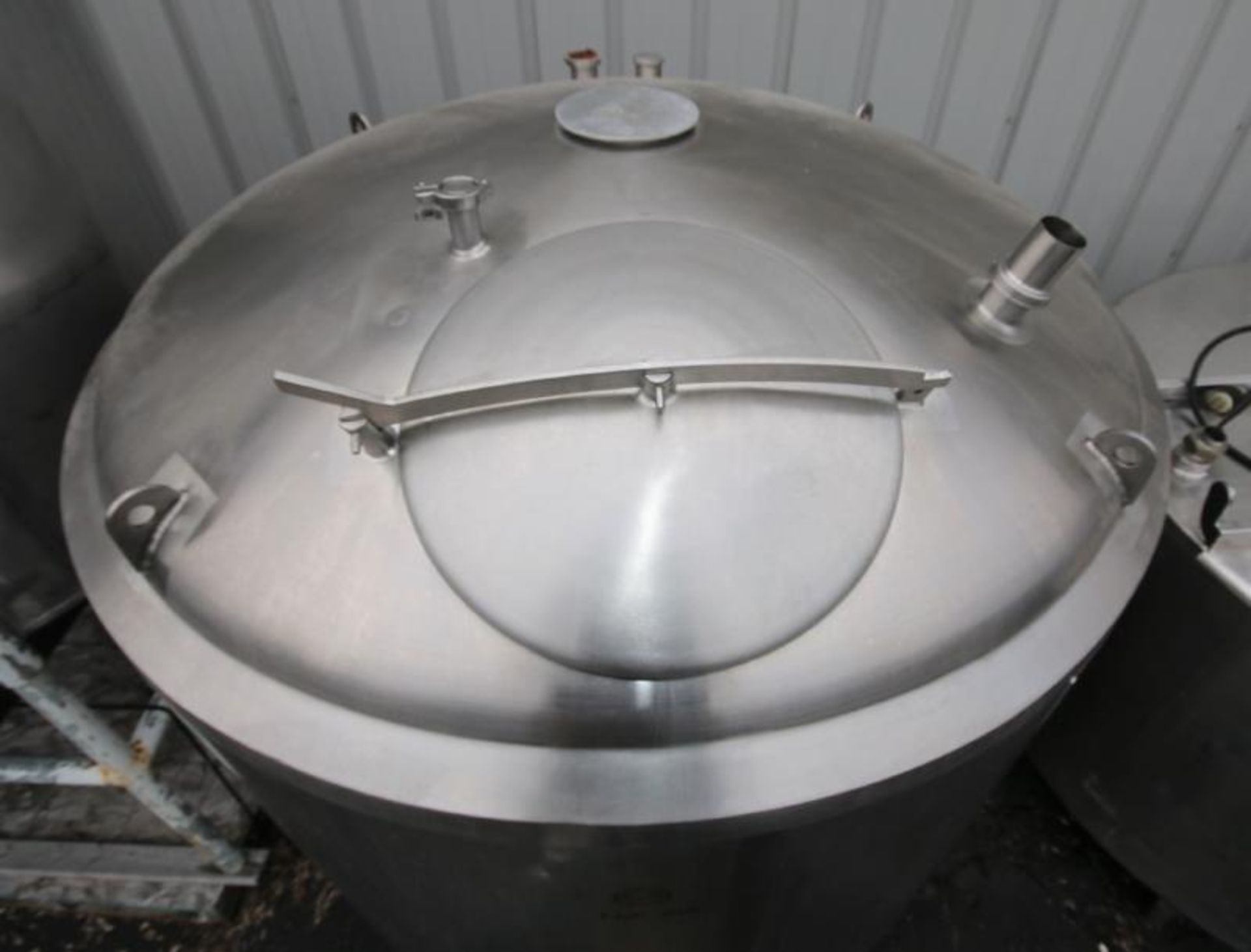 Crepaco Aprox. 500 Gal. Dome Top Cone Bottom Jacketed S/S Tank, SN K-1985, Includes Top Hinged Man - Image 3 of 7