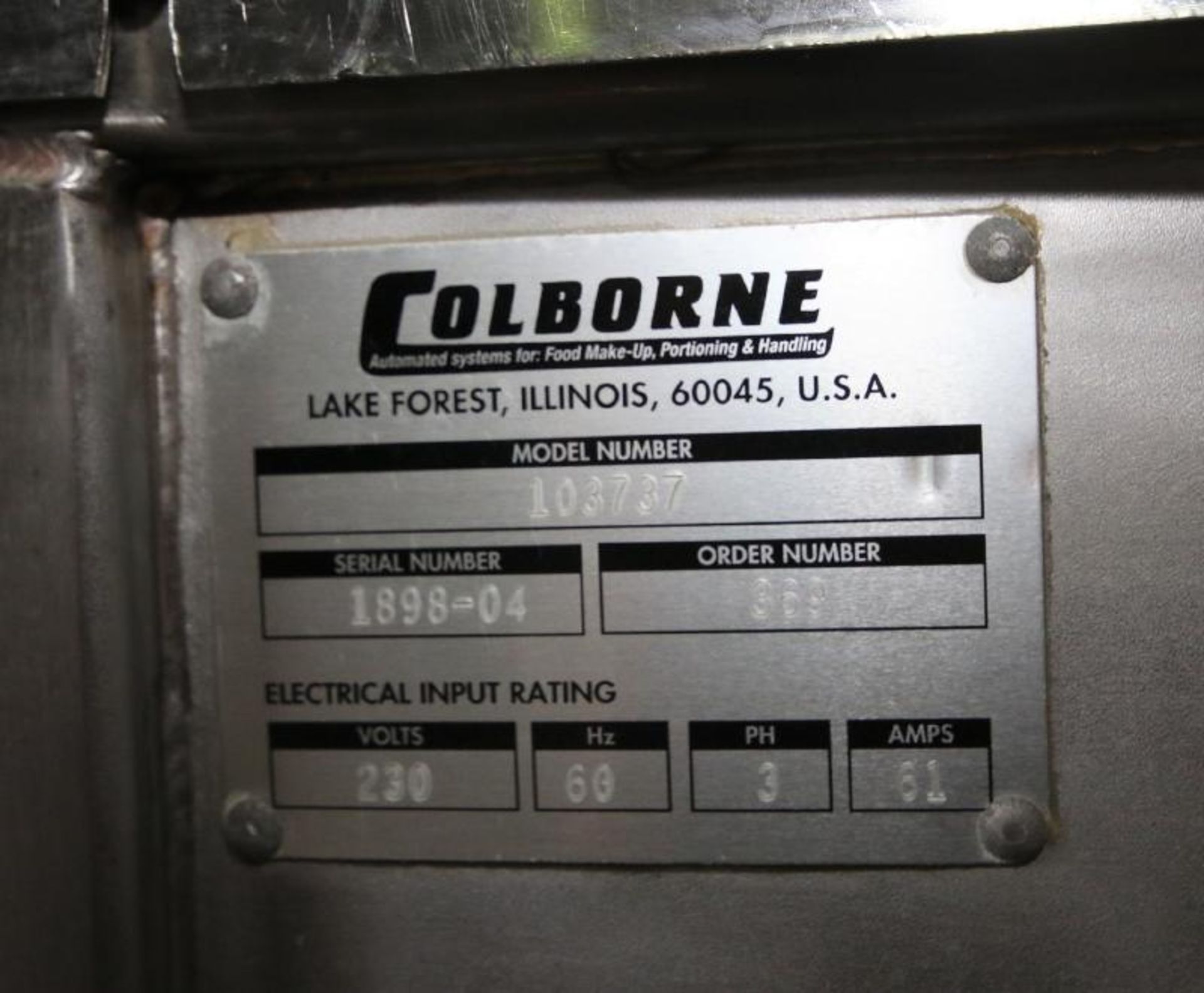 Colbourne Cheesecake Pie Line, Model 103737, SN 1898 - 04, with (40) 10" Plates, All S/S Frame, - Image 13 of 14