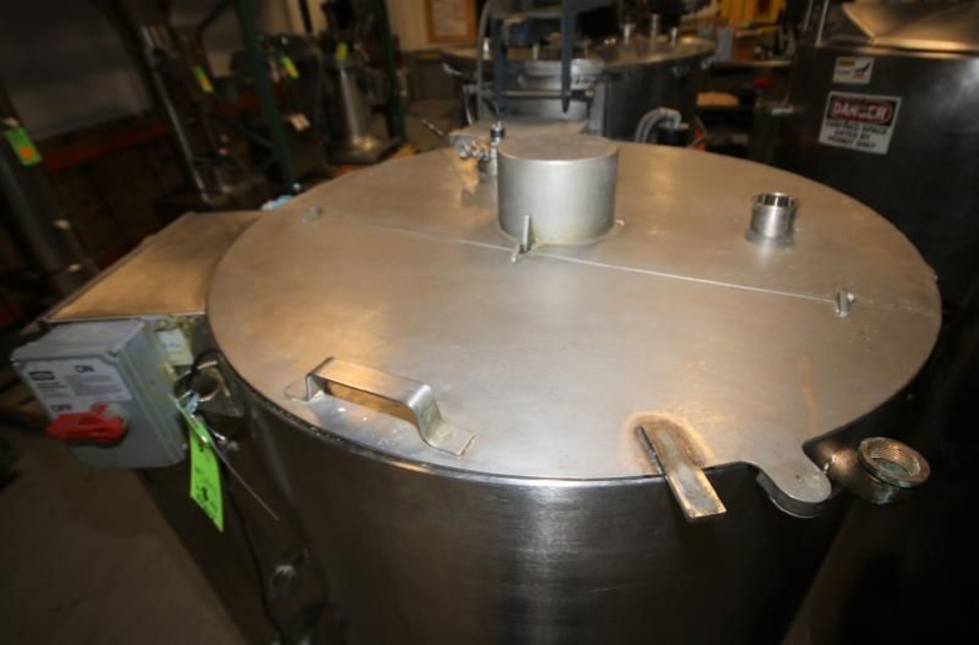 Aprox. 150 Gal. Hinged Lid Jacketed S/S Kettle, - Image 4 of 6