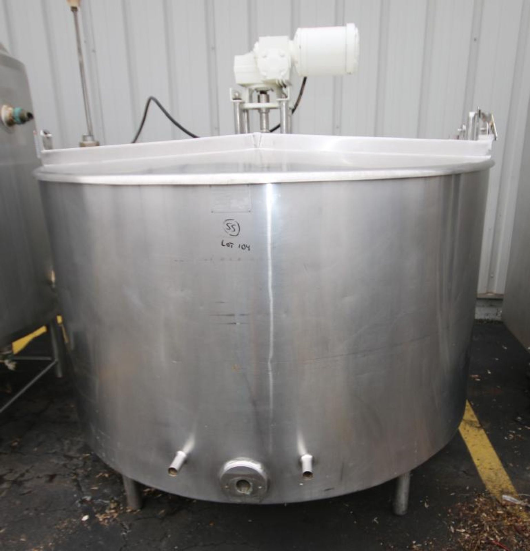 Chester Jensen 500 Gal. Hinged Lid Jacketed S/S Tank, SN EBP-167-DS, with 1.5 hp Agitator, 208 - 220