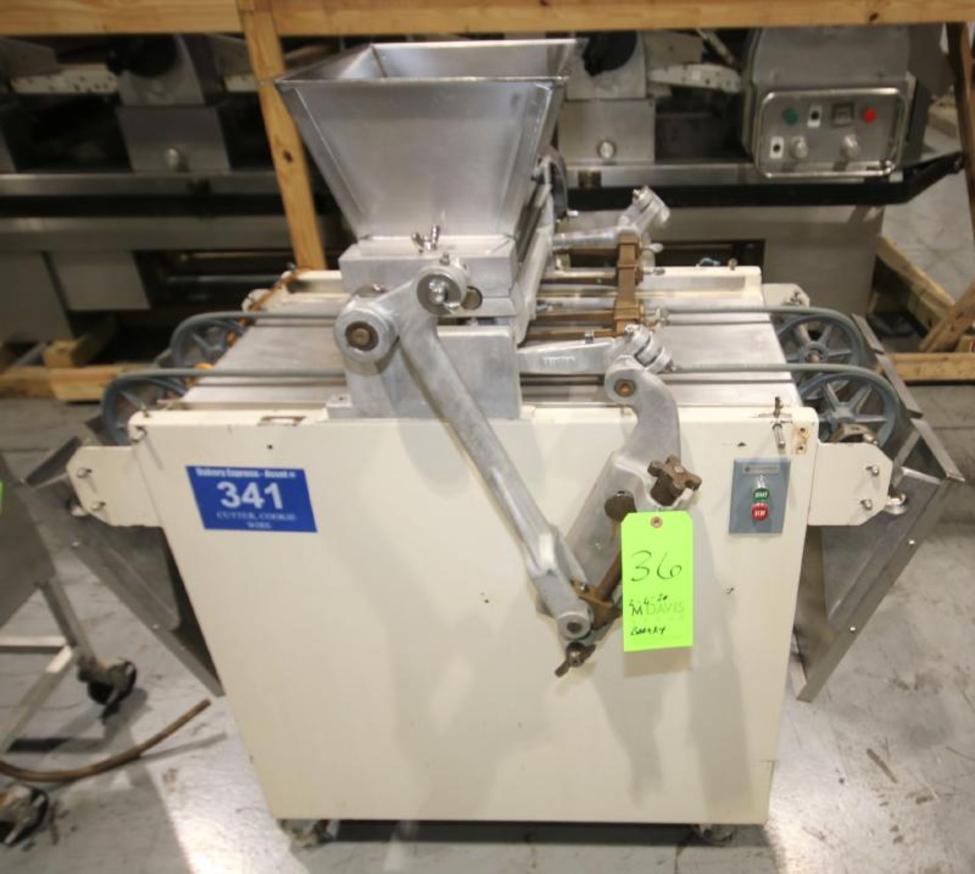 Magna Mixer Cookie Depositor, Model 17F-PX4-G, SN 40674, 18" W, with 15" L x 12" W S/S Hopper & 6