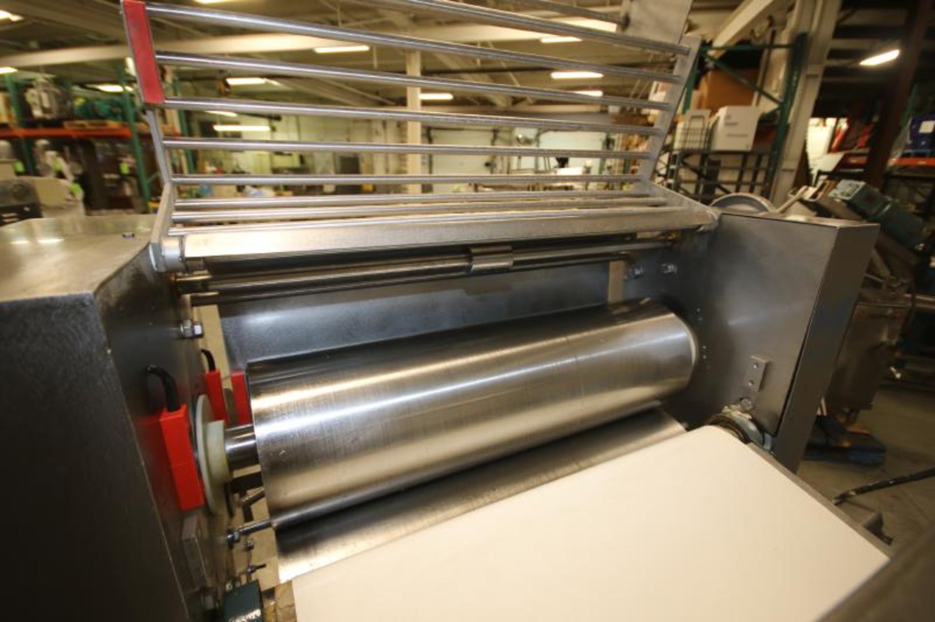 Rykaart 24" W S/S Sheeter, with 5 ft L x 24" W Belt Conveyor, S/S Flour Duster, Control Box with (2) - Image 4 of 11