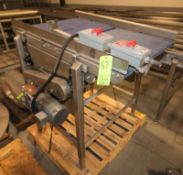 Aprox. 50" L x 31" W x 46" H Inclined S/S Conveyor, with Plastic 2 - Section Belting & Electric