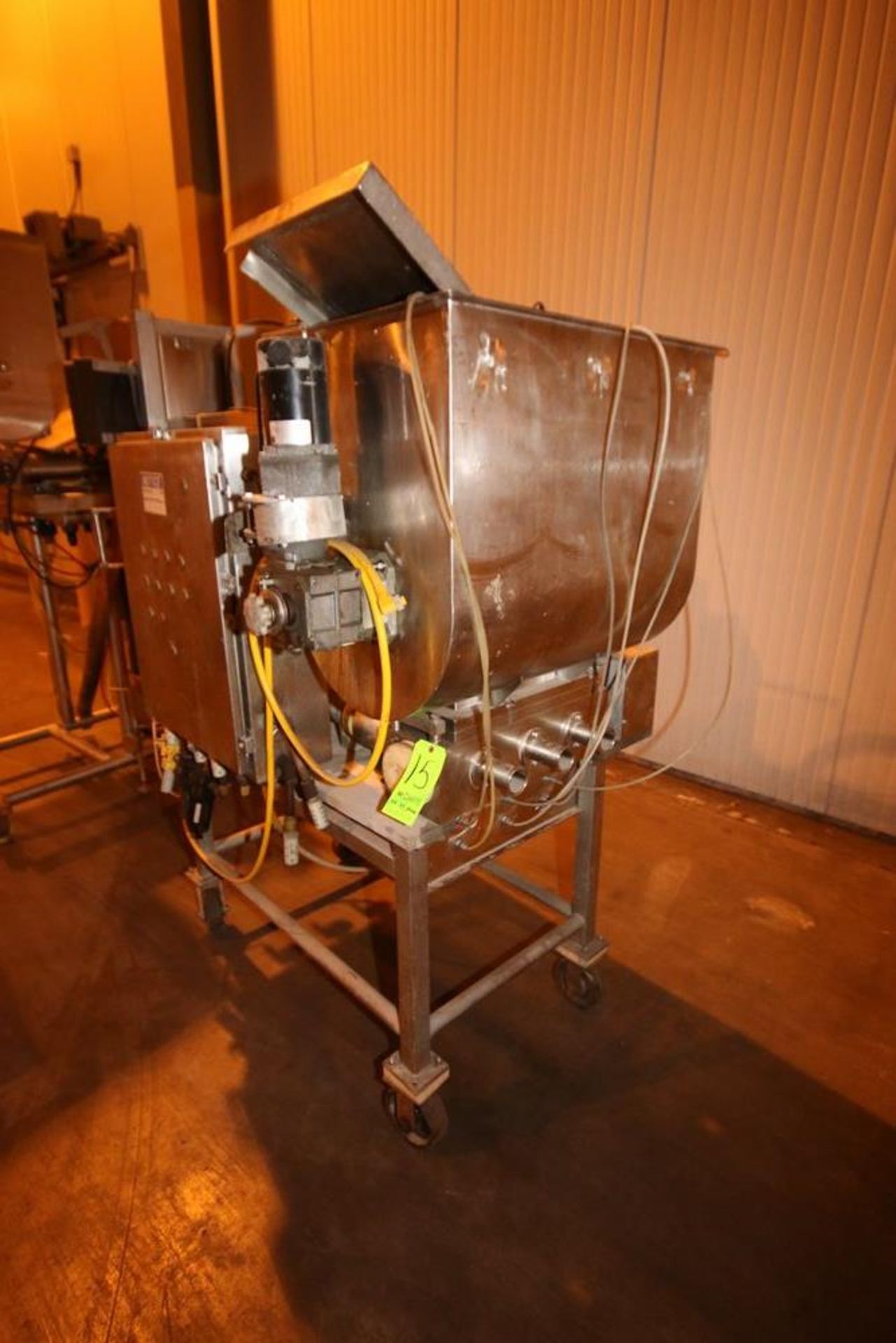 Hind-Bock Triple Piston Filler/Depositor, with (3) 2" Clamp Type Outlets, with S/S Hopper, Mounted