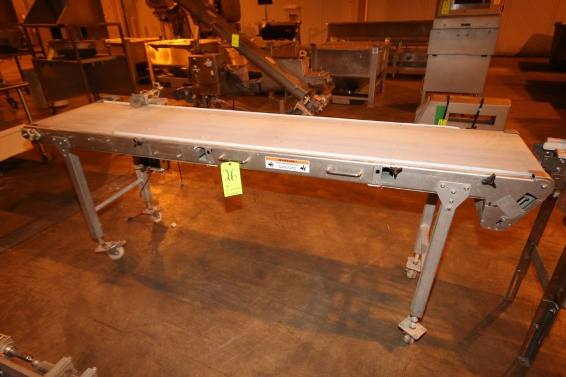 2-Straight Sections of Conveyor, 1-Aprox. 96" L x 18" W Belt, with 1-Aprox. 42" L x 13-1/2" W (NOTE: