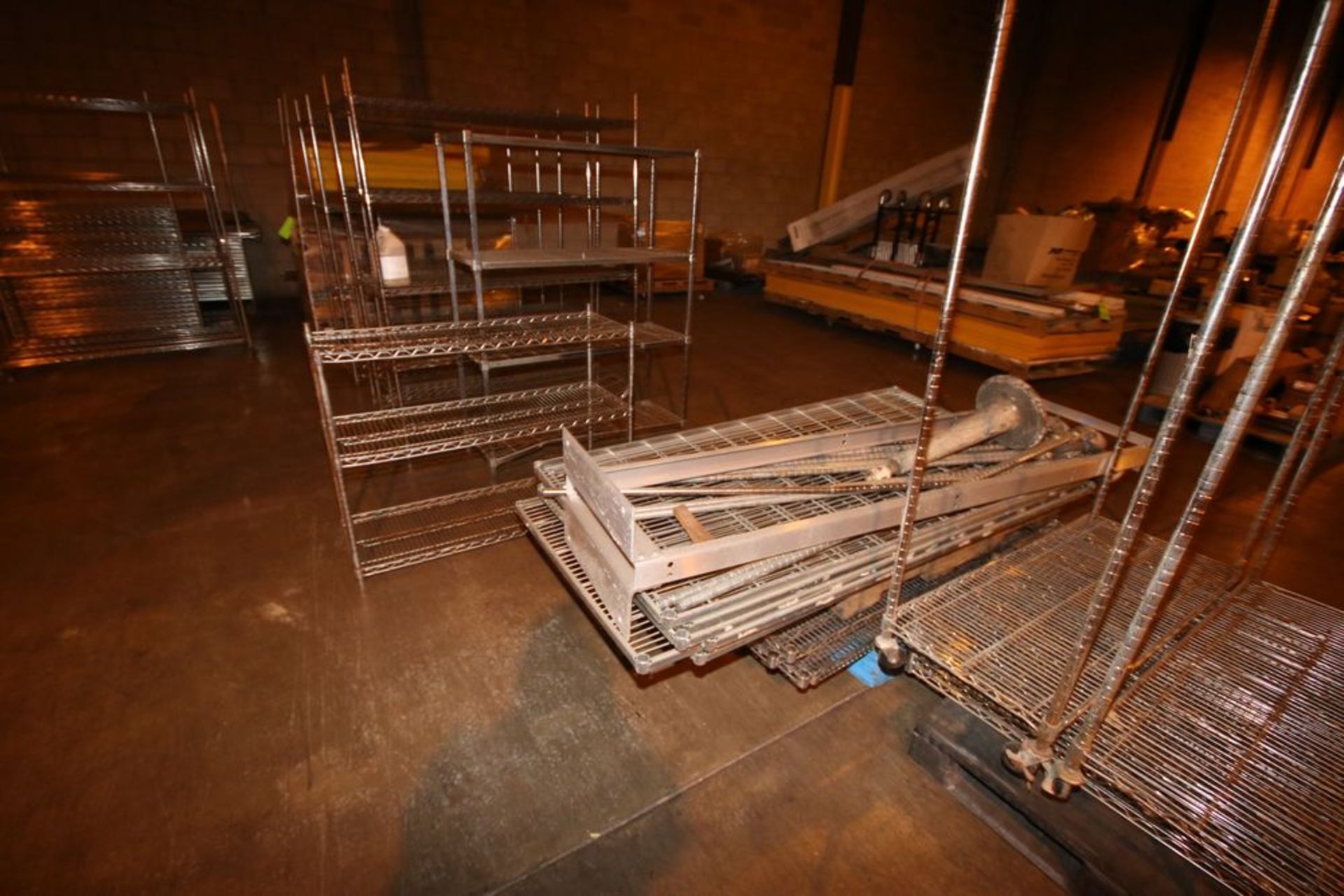 Lot of Assorted S/S Wire Shelving Units, Includes Wire Shelving, Uprights & Cross Beams (LOCATED - Image 3 of 5