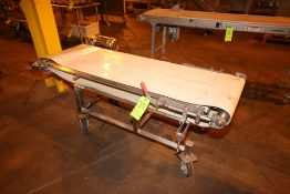 Straight Section of Conveyor, Aprox. 71" L x 23" W Belt, Mounted on S/S Portable Frame, with